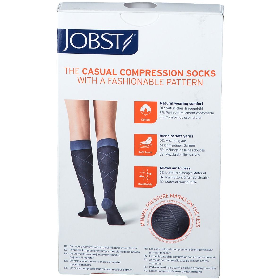 JOBST® Casual Pattern Chausettes 15-20 AD Medium Gris