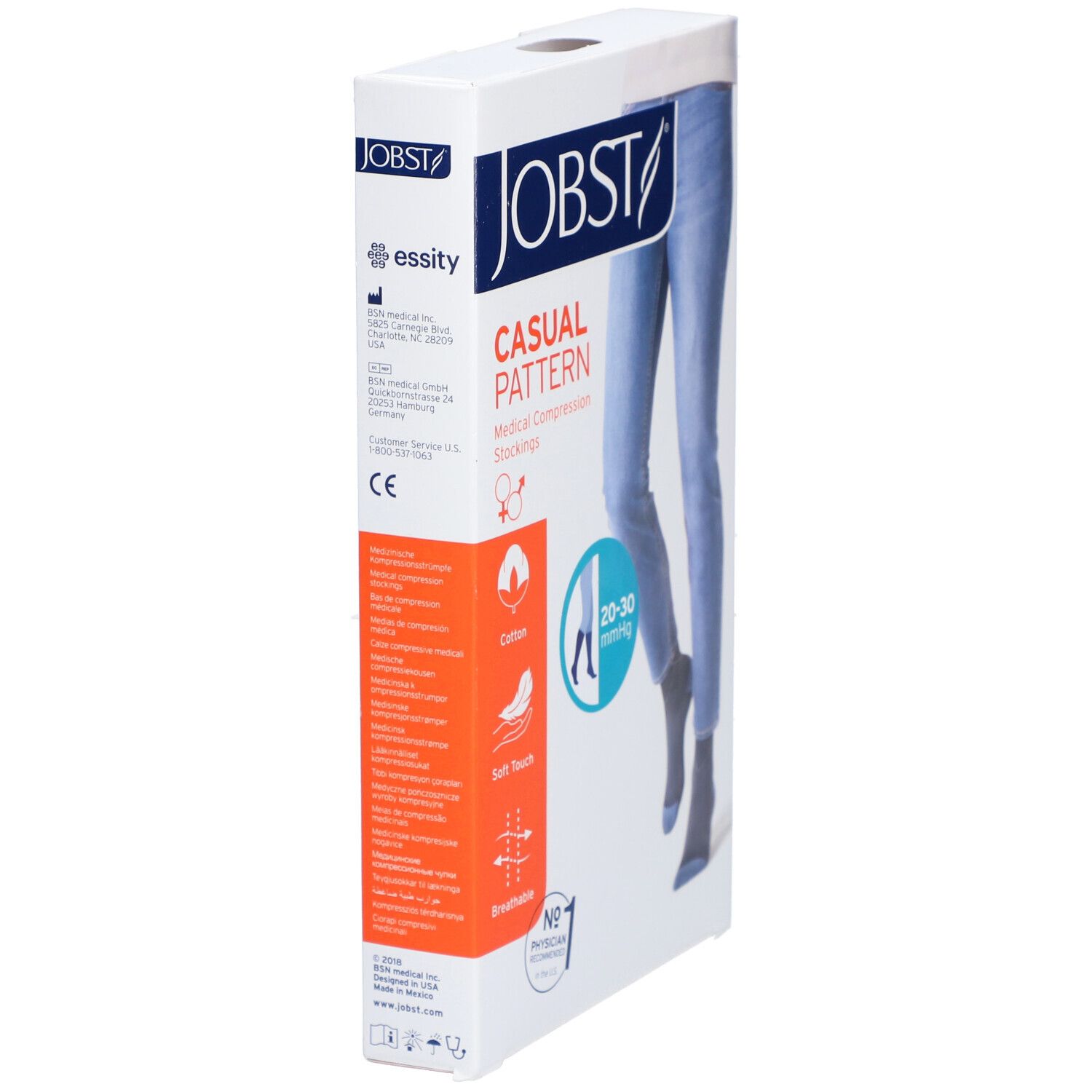JOBST® Casual Pattern Kniekousen 20-30 AD Small Blauw