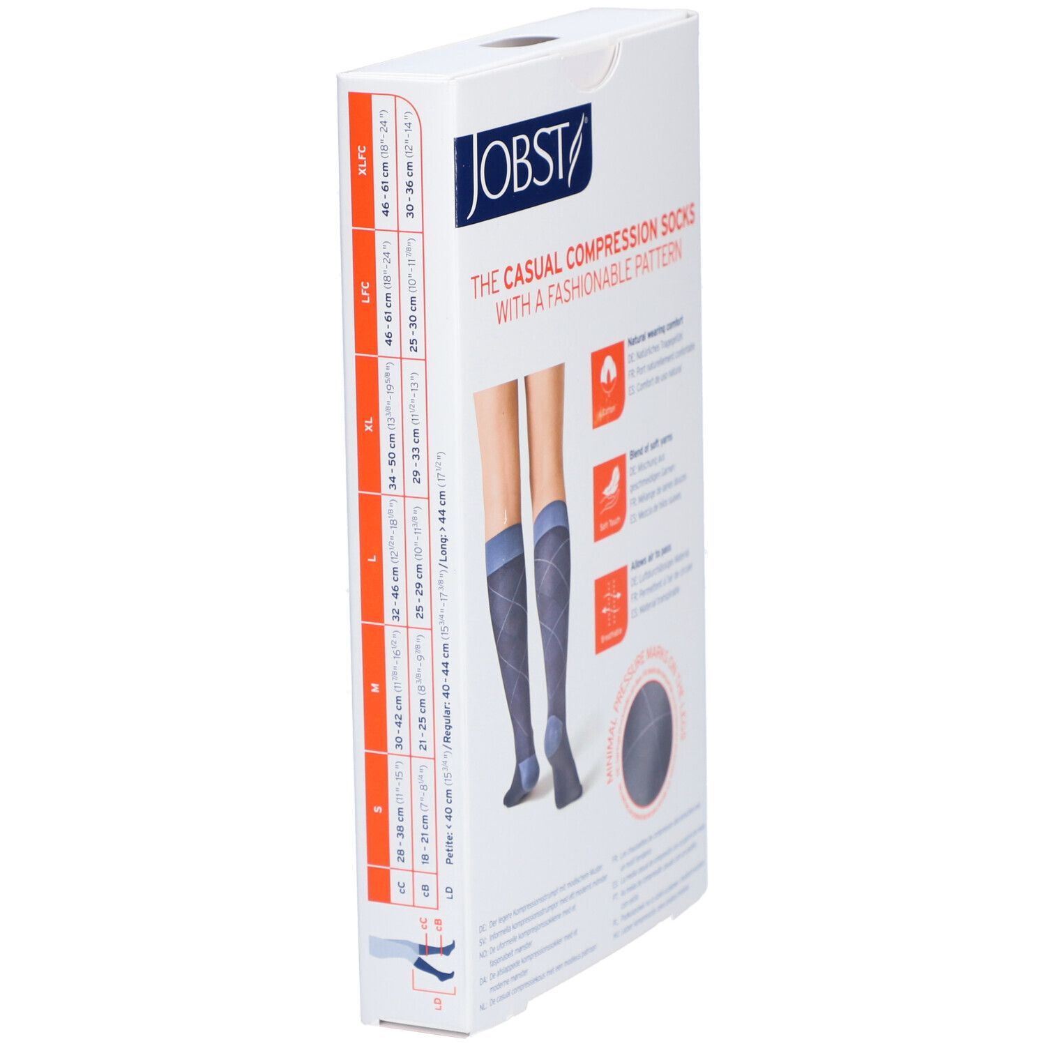 JOBST® Casual Pattern Kniekousen 20-30 AD Small Blauw