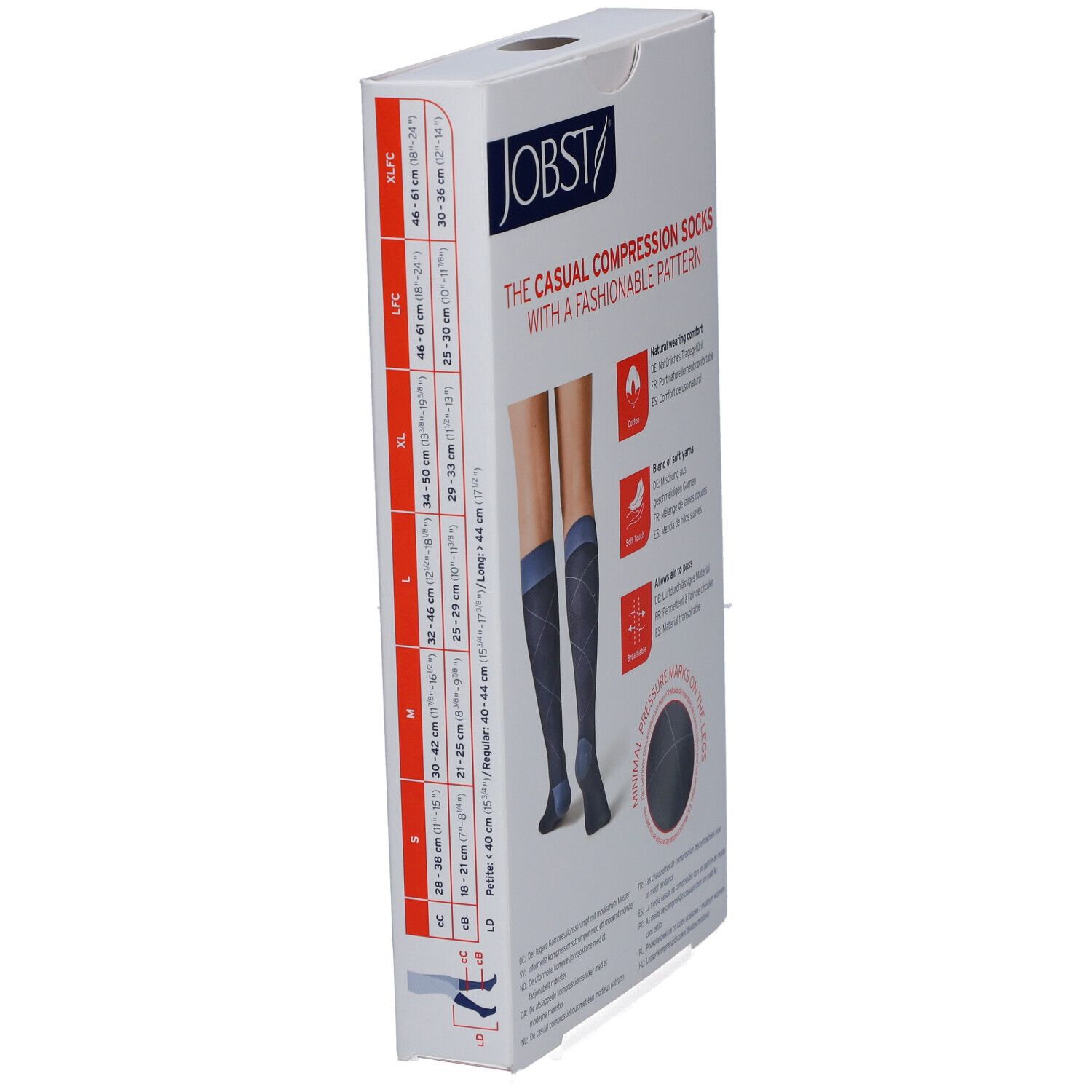 JOBST® Casual Pattern Kniekousen 20 - 30 AD Large Blauw