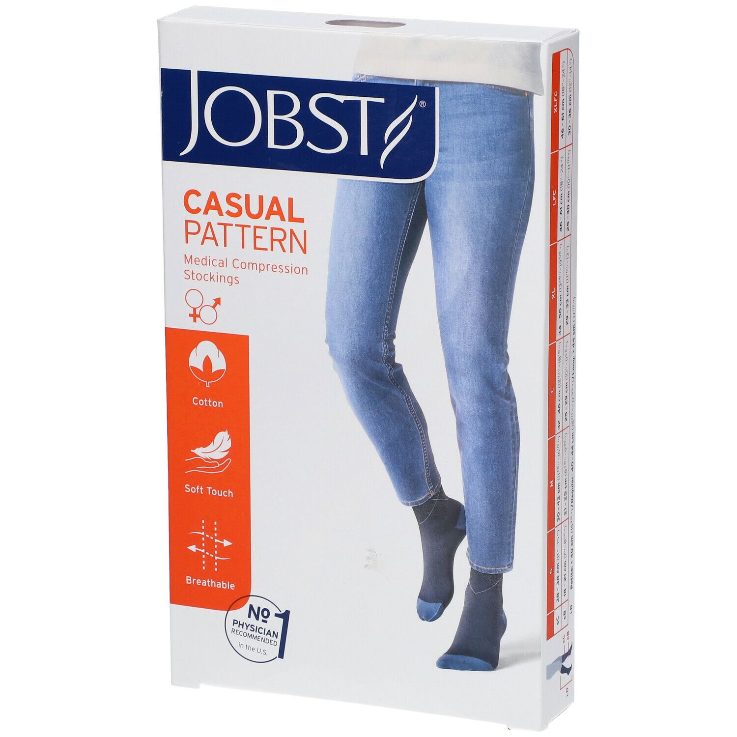 JOBST® Casual Pattern Chaussettes 20-30 AD Large Gris
