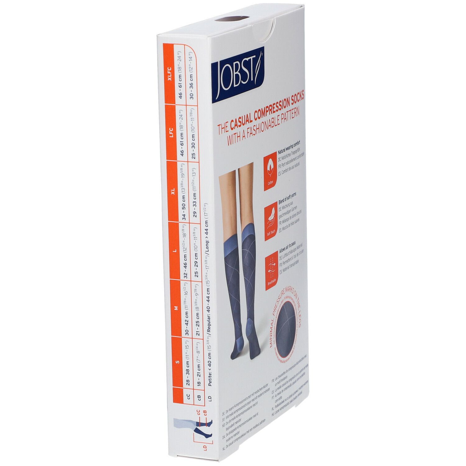 JOBST® Casual Pattern Chaussettes 20-30 AD Large Gris