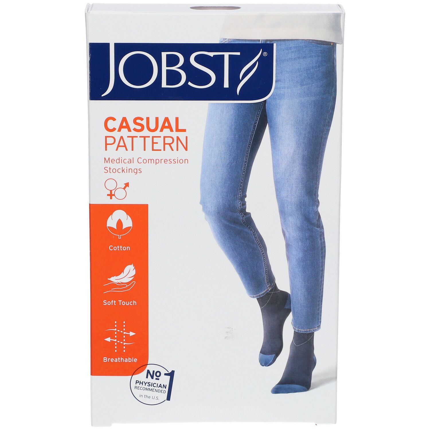 JOBST® Casual Pattern Chaussettes 20-30 AD Large Gris
