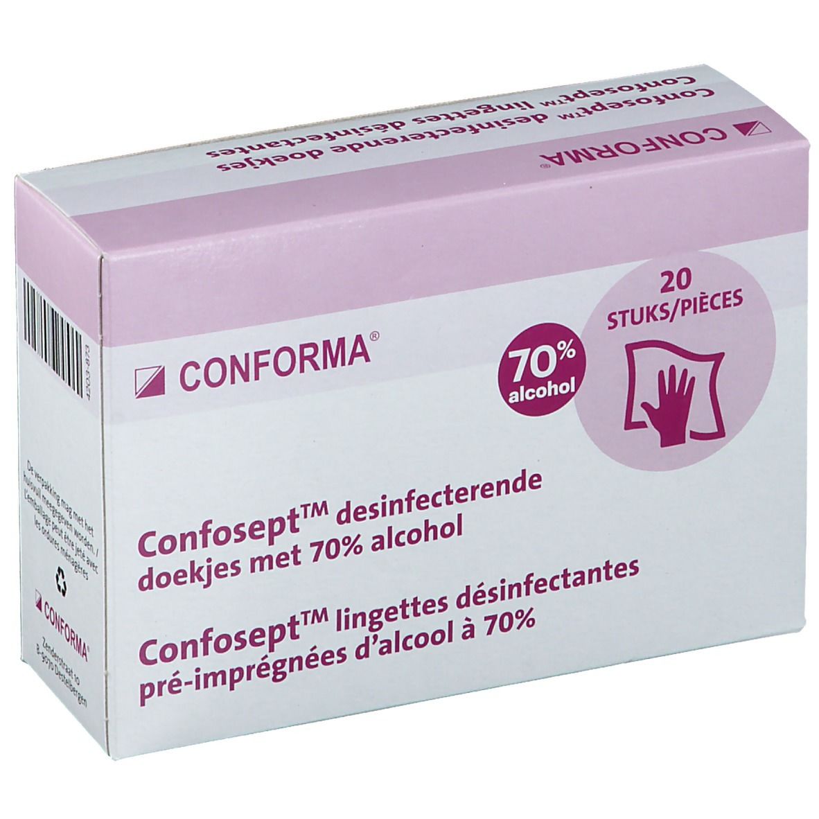 Confosept Desinfecterende Doekjes 70% Alcohol - Fagron
