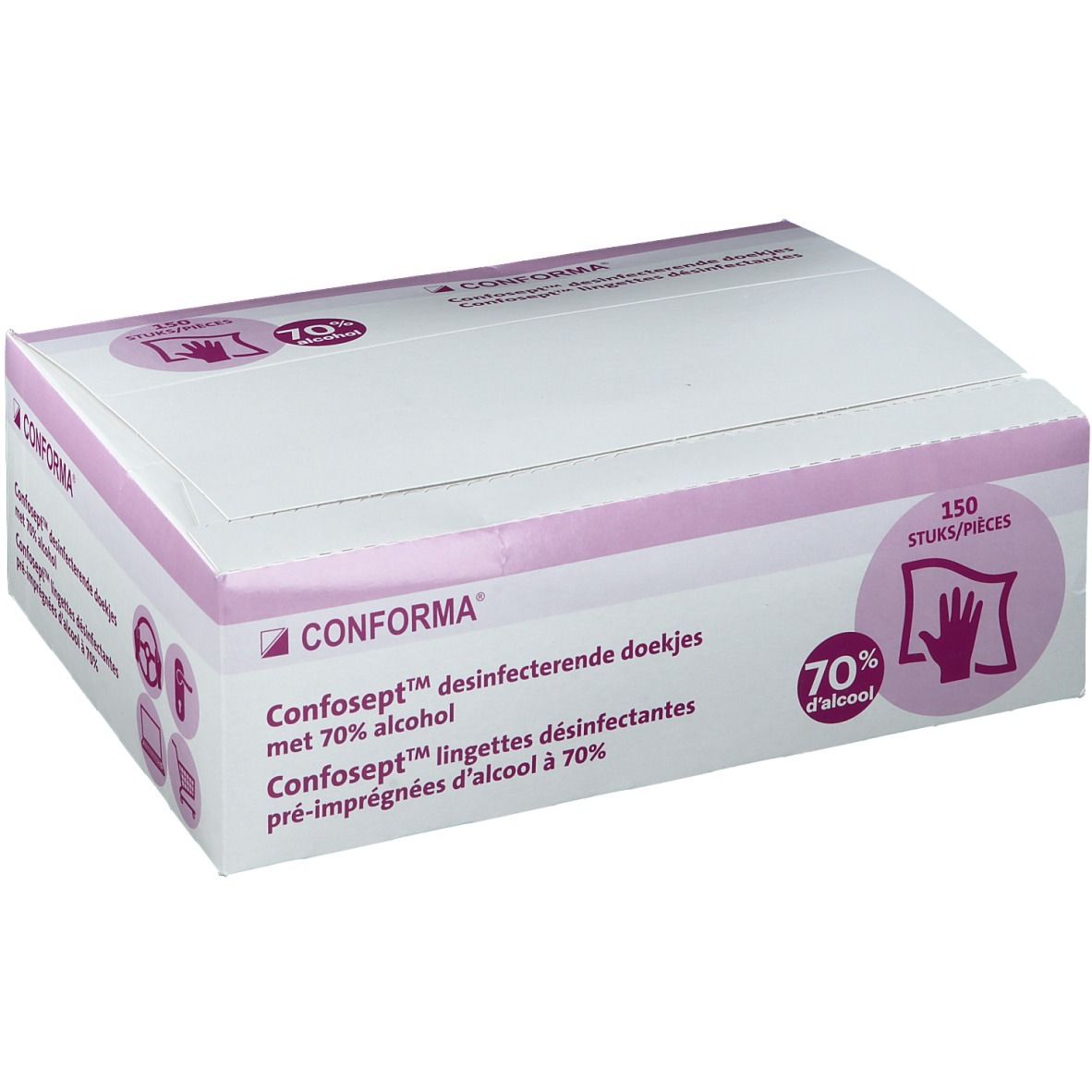 Confosept Desinfecterende Doekjes 70% Alcohol - Fagron 150st