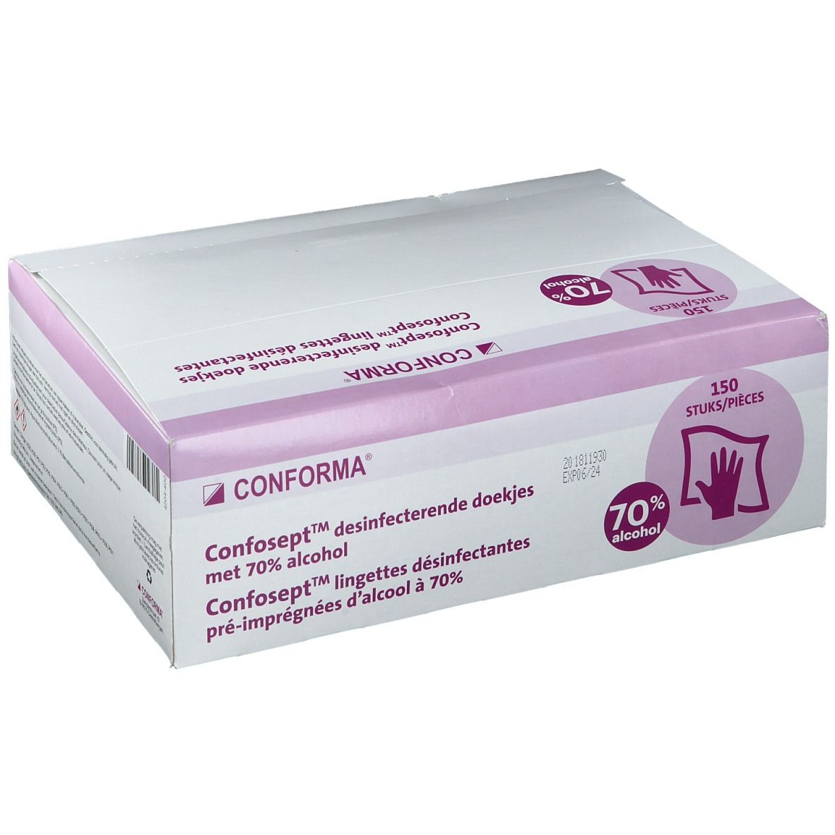 Confosept Desinfecterende Doekjes 70% Alcohol - Fagron 150st