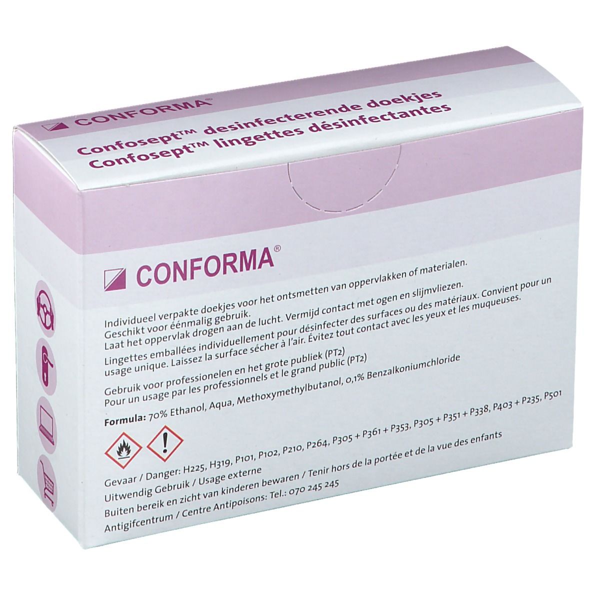 Confosept Desinfecterende Doekjes 70% Alcohol - ACA