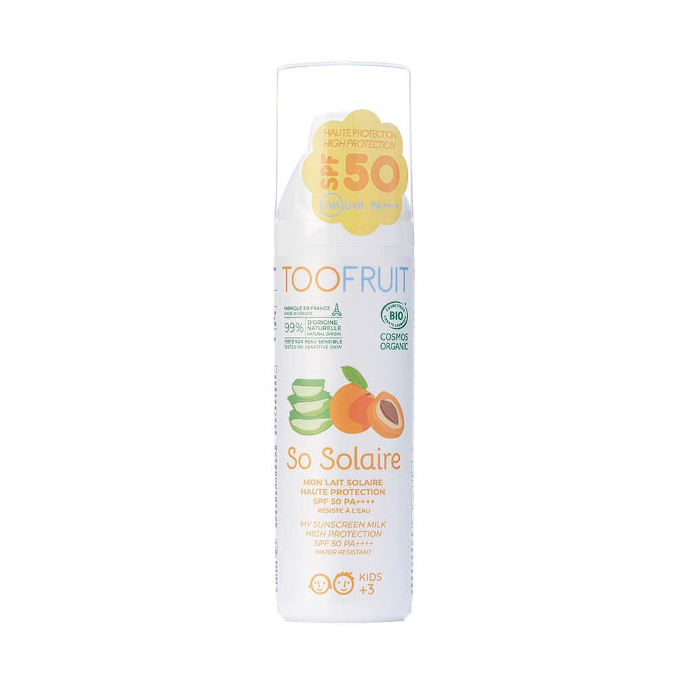 TOOFRUIT 1, 2, 3, Soleil Kids Zonnemelk SPF50 Abrikoos - Aloe Vera Bio