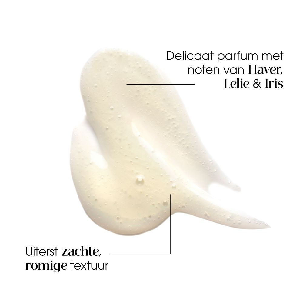 Klorane Havershampoo fles, klapdeksel, haveraren, "87% natuurlijke ingrediënten".