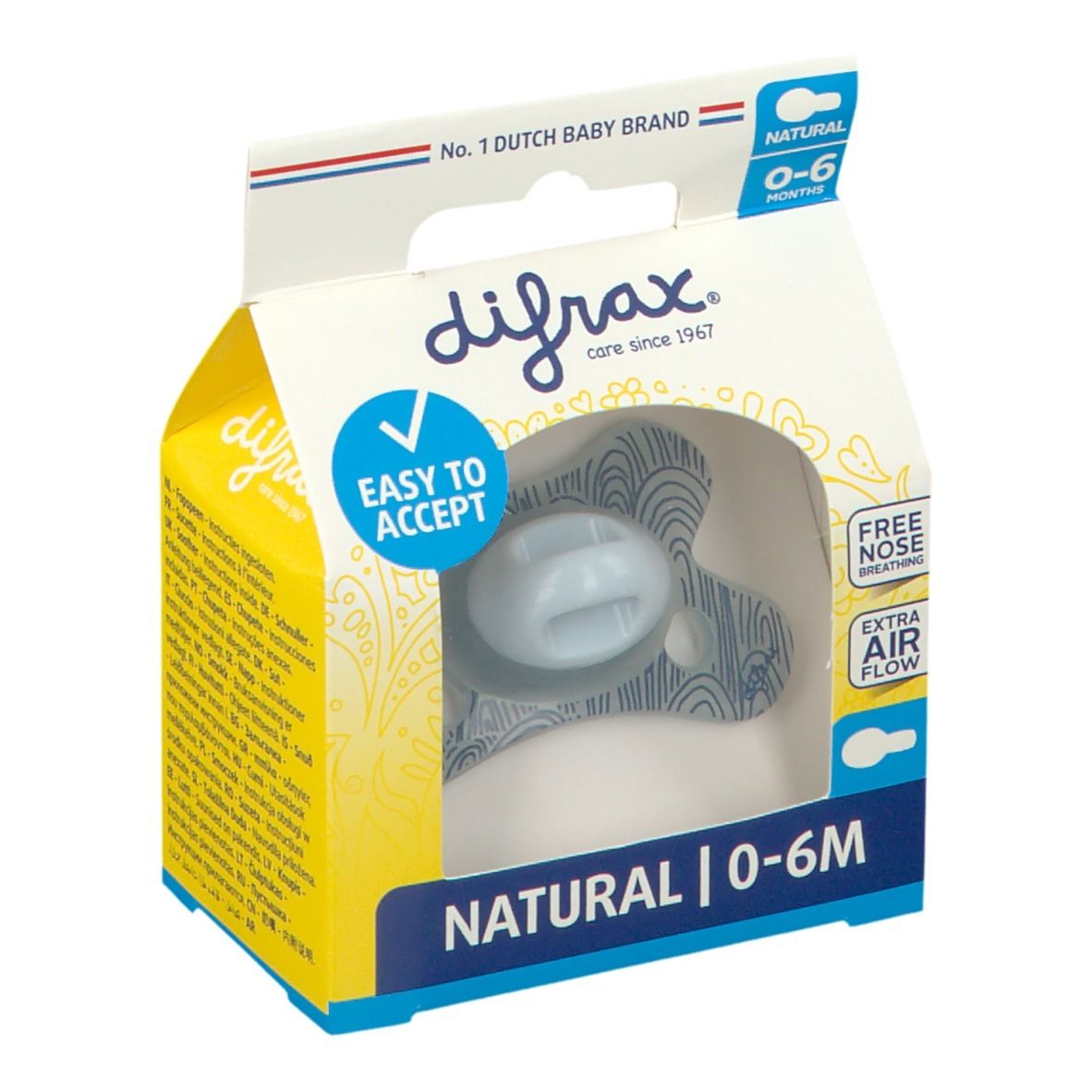 Difrax Fopspeen Natural Waterfall 0-6 Maanden