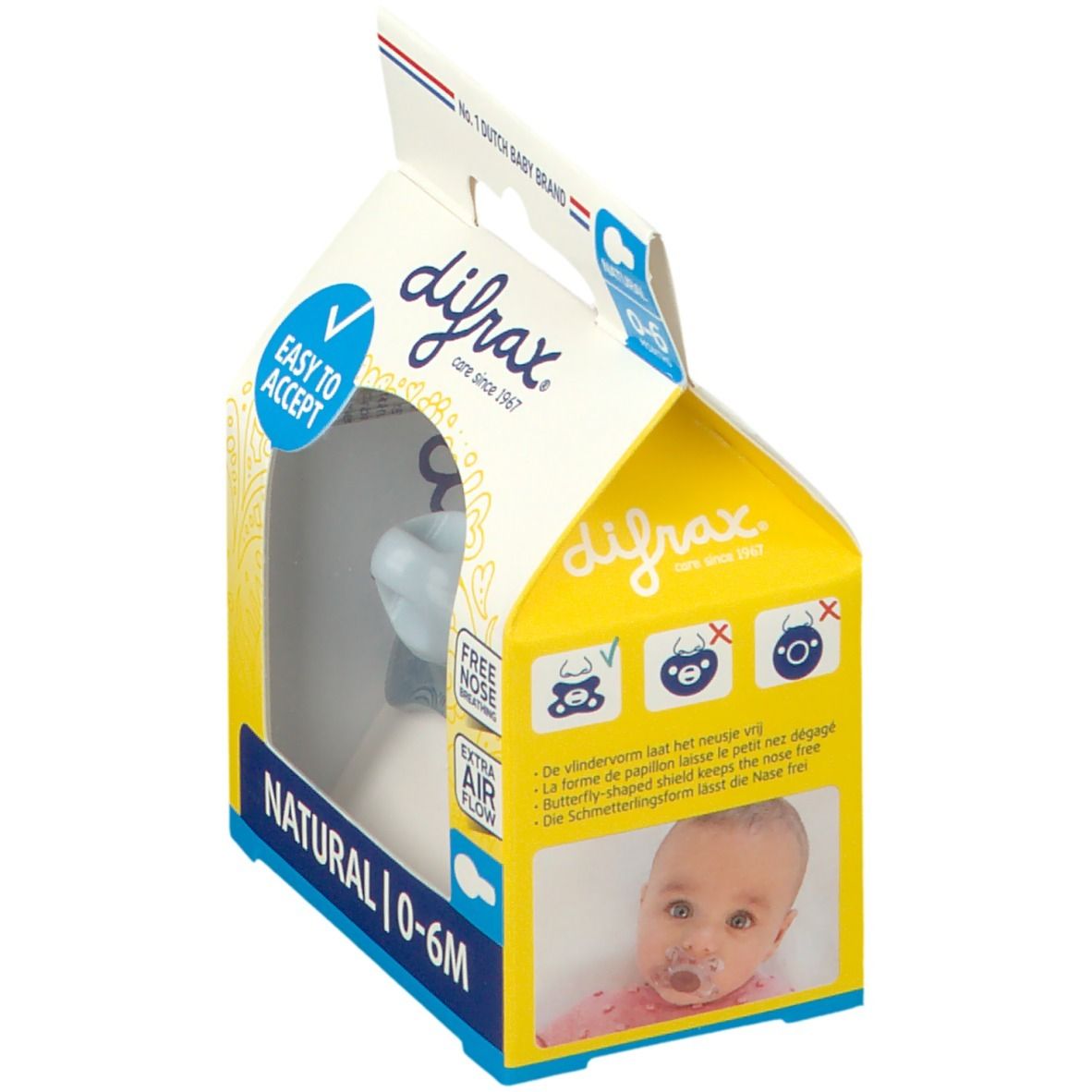 Difrax Fopspeen Natural Waterfall 0-6 Maanden