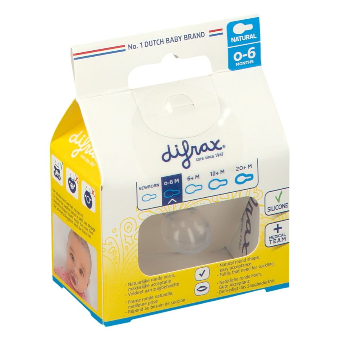 Difrax Fopspeen Natural Waterfall 0-6 Maanden