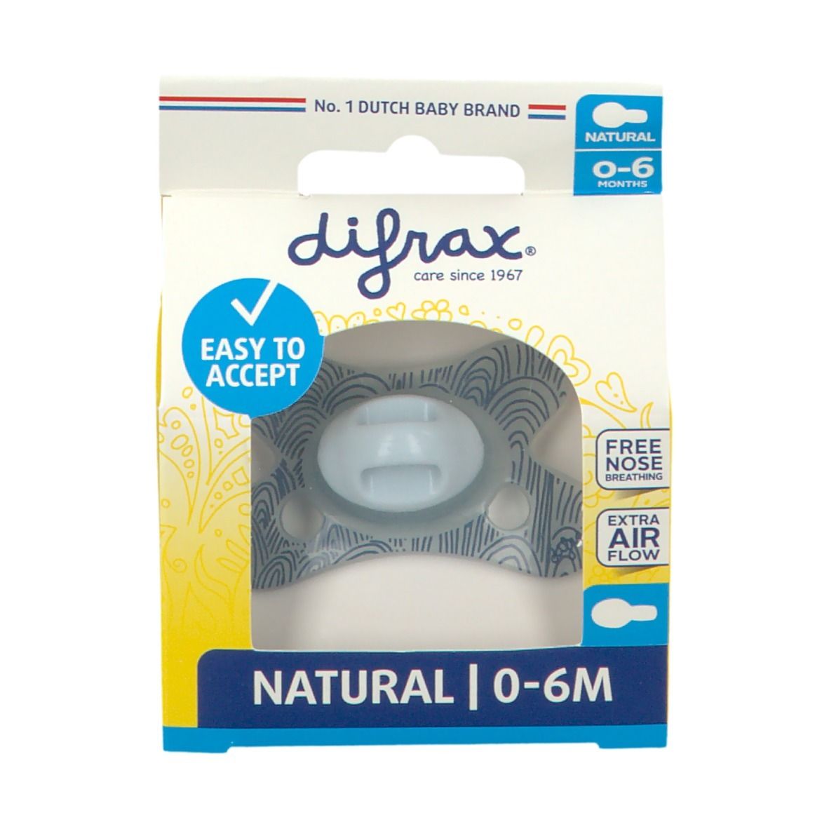 Difrax Fopspeen Natural Waterfall 0-6 Maanden