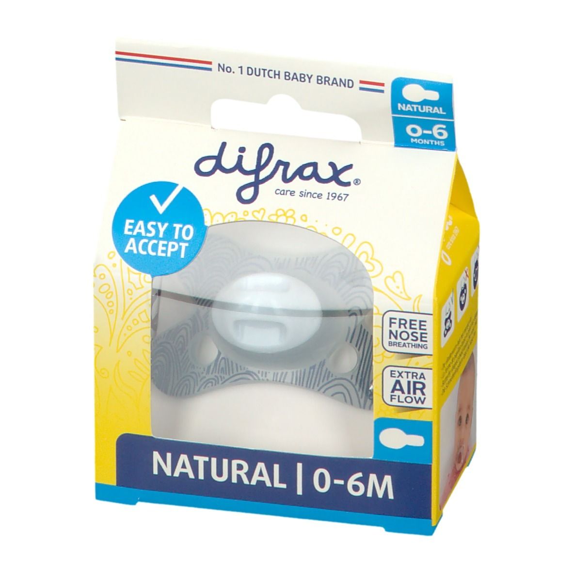 Difrax Fopspeen Natural Waterfall 0-6 Maanden