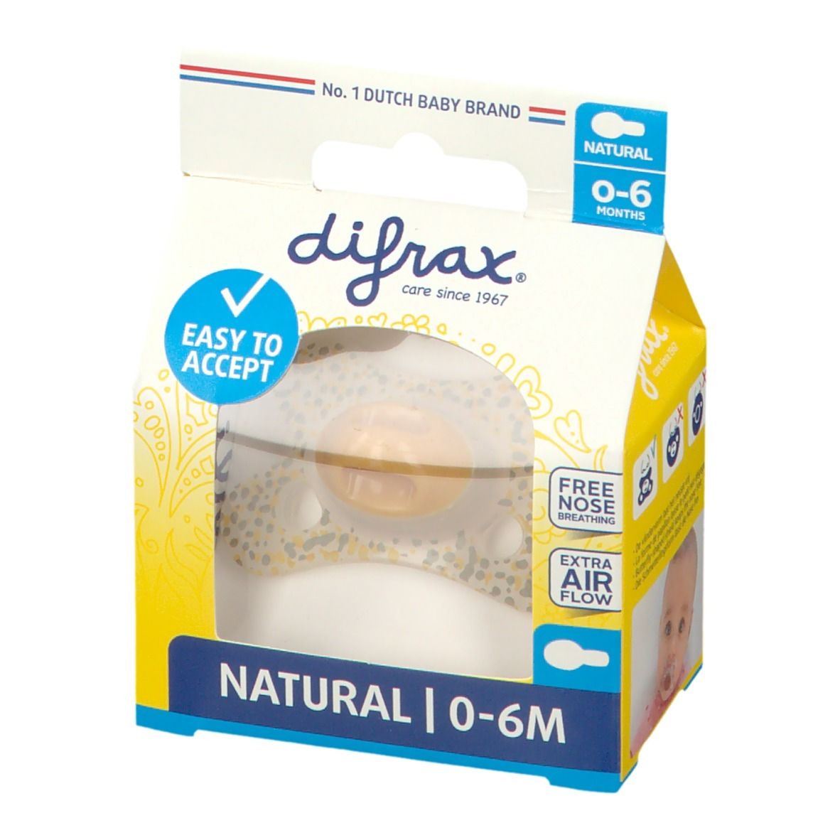 Difrax Fopspeen Natural Beach 0-6 Maanden