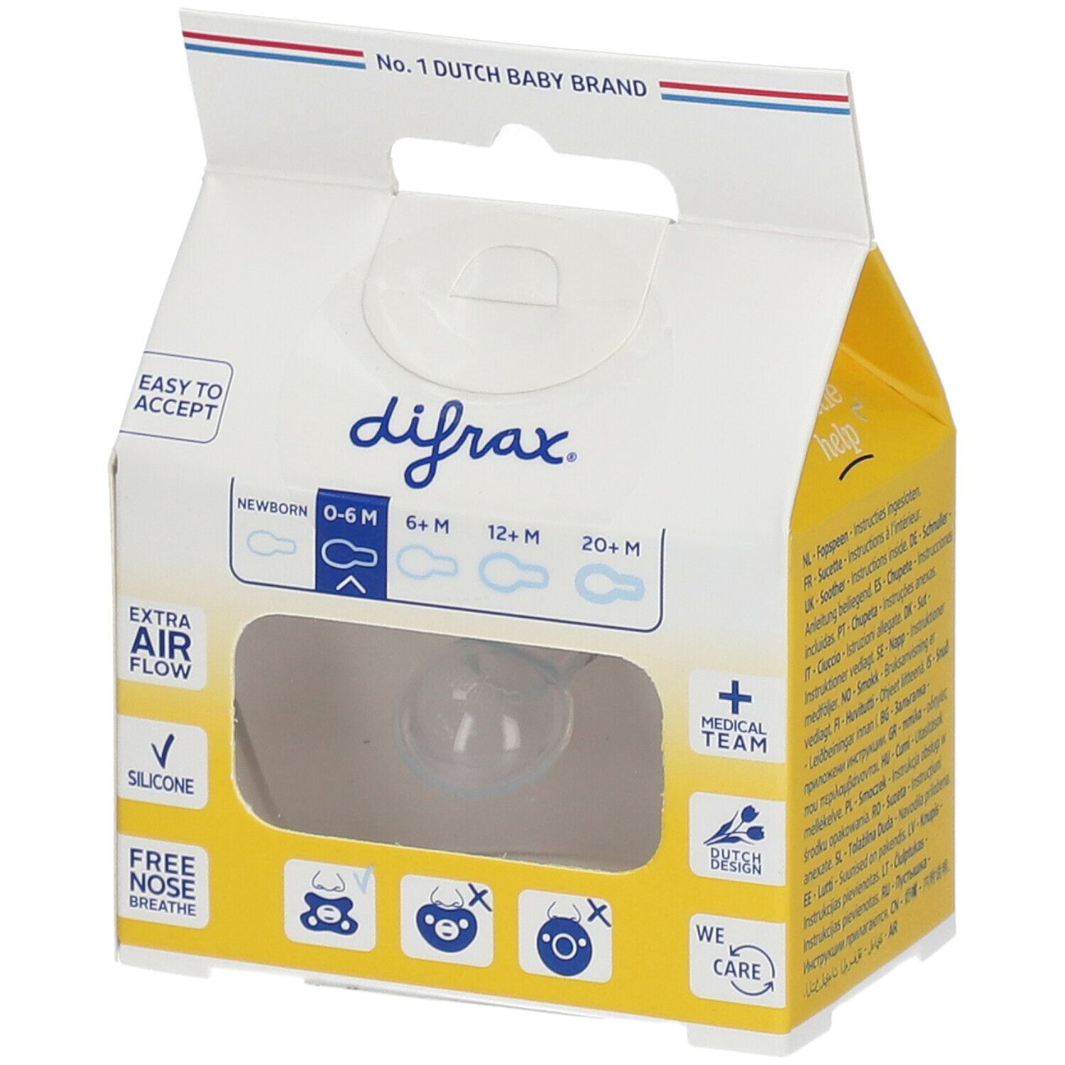 Difrax Fopspeen Natural Bamboo 0-6 Maanden
