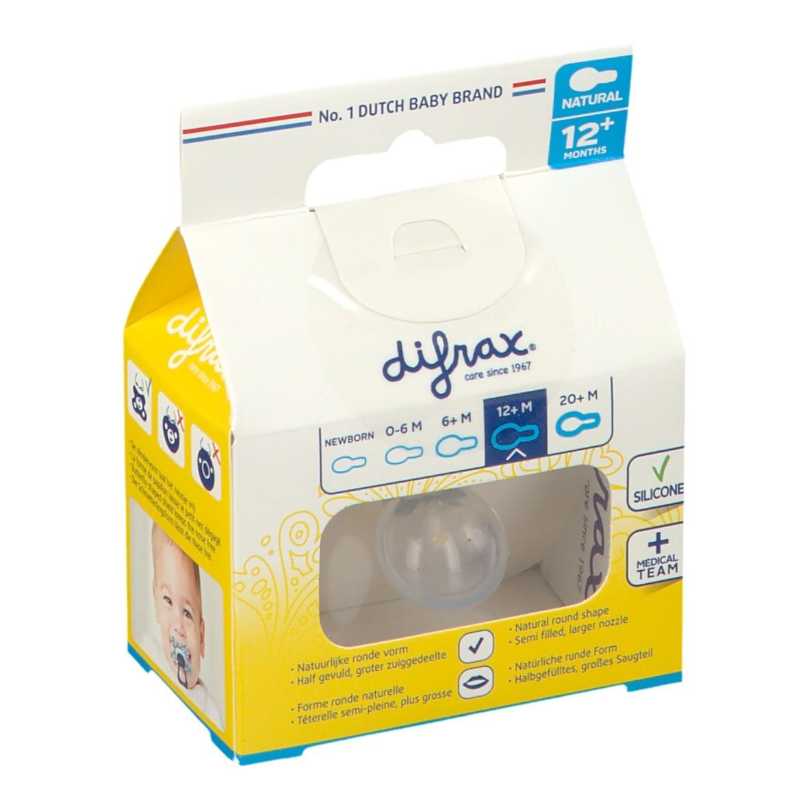 Difrax Fopspeen Natural Rocks 12 Maanden+