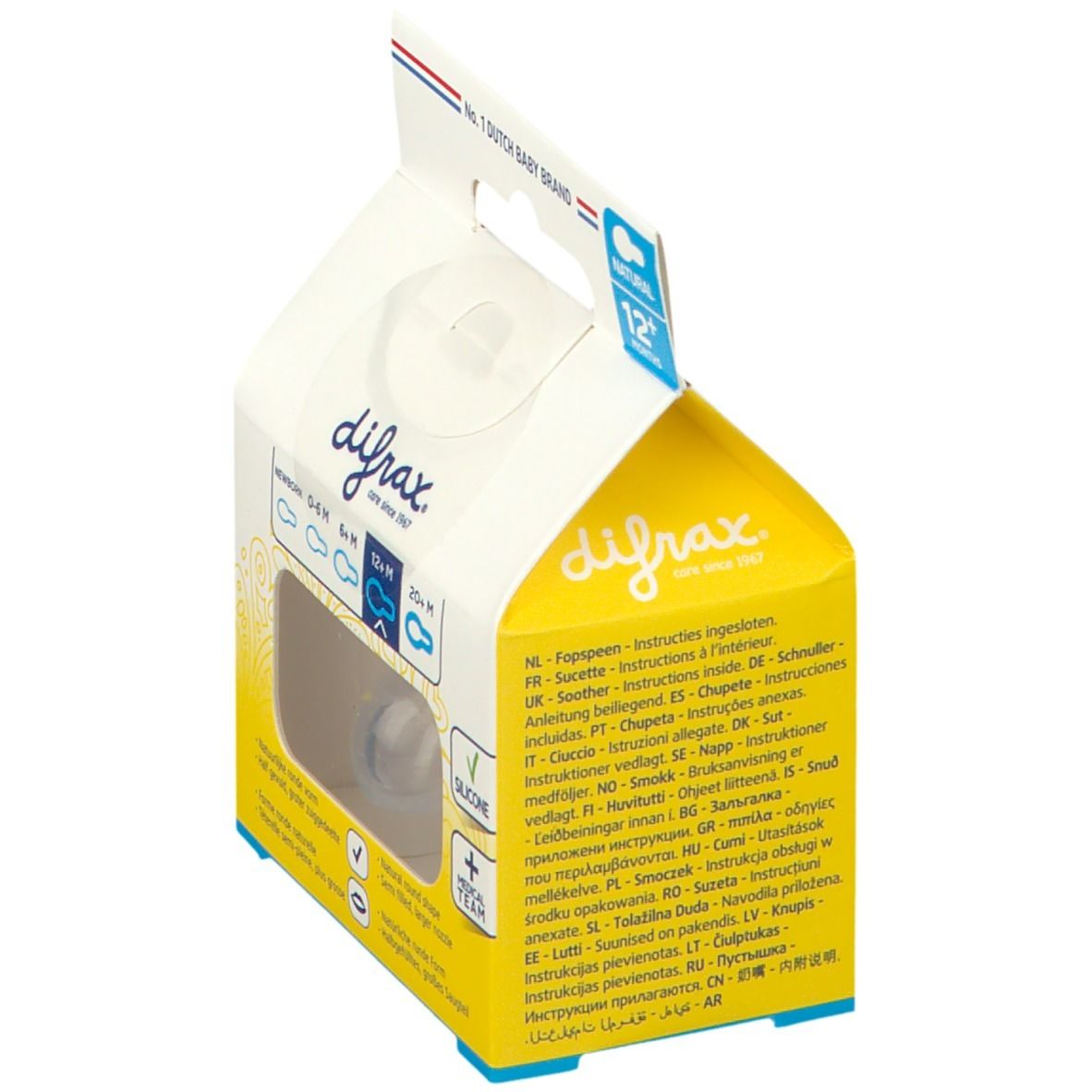 Difrax Fopspeen Natural Rocks 12 Maanden+