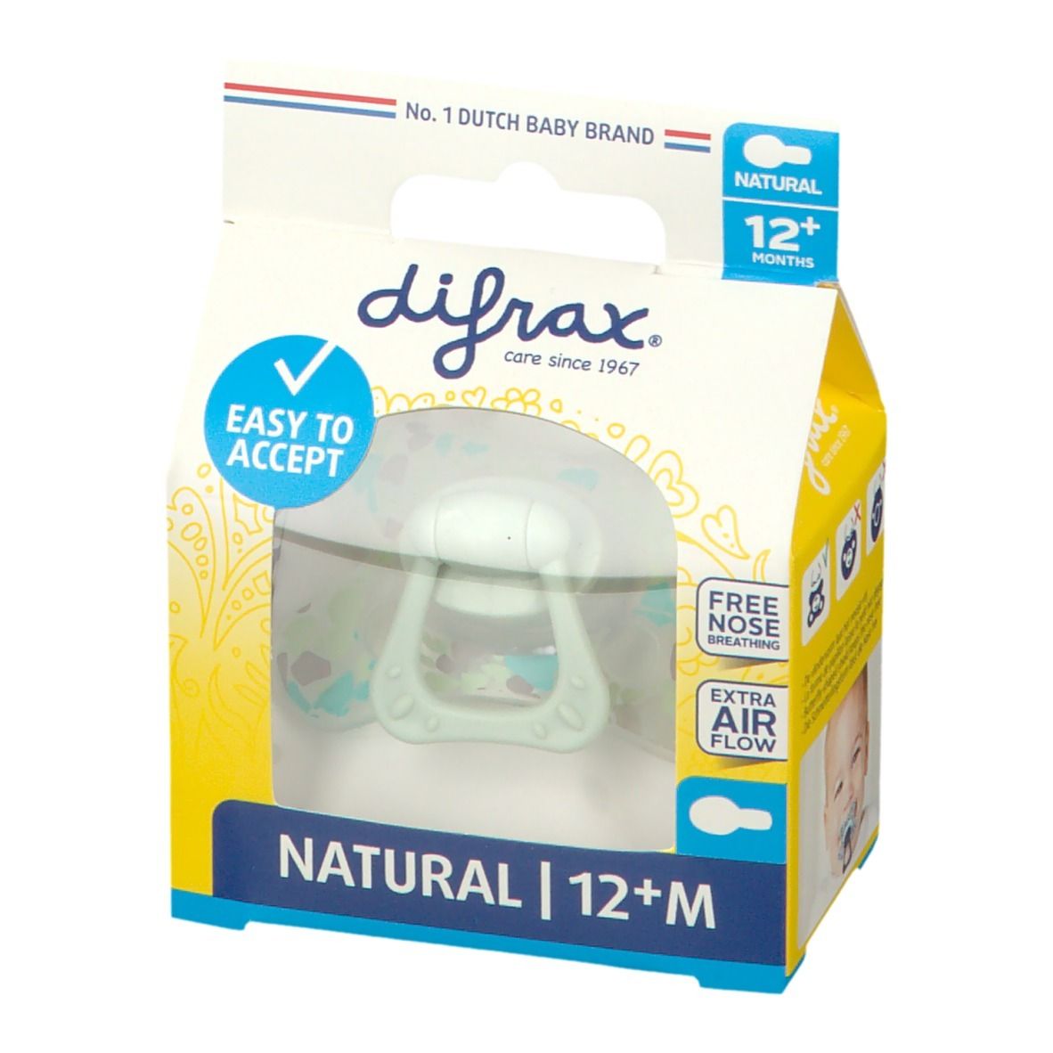 Difrax Fopspeen Natural Rocks 12 Maanden+