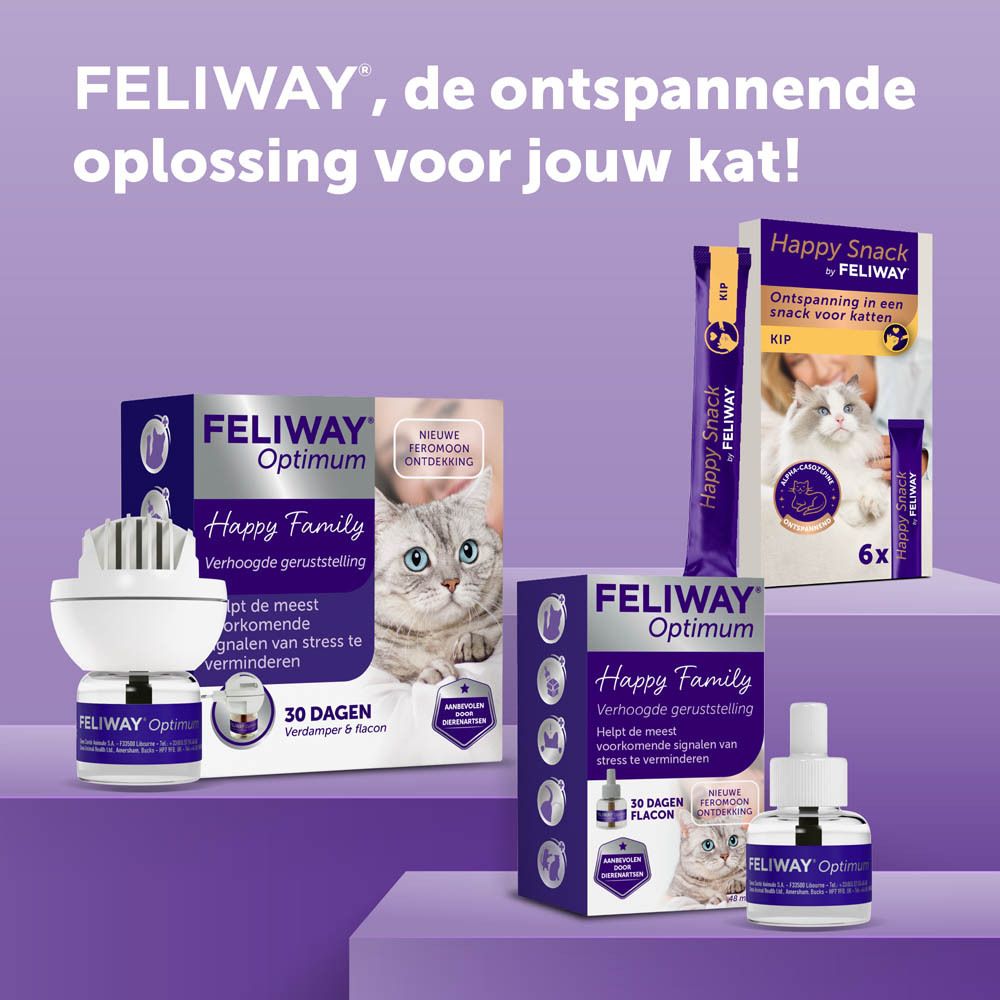 FELIWAY Optimum-product. Verschillende producten voor katten. Voor ontspanning.