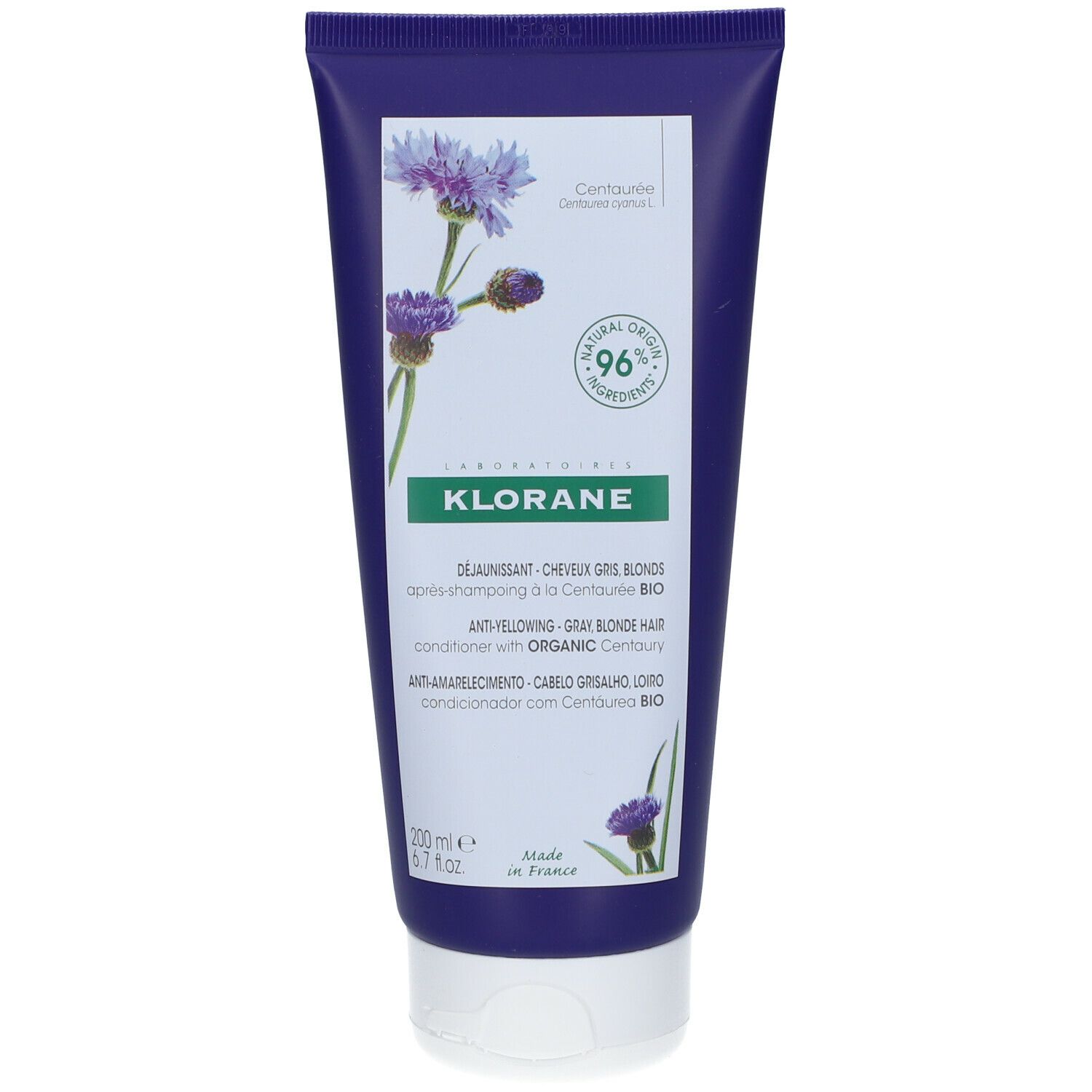 Klorane Après-Shampooing Déjaunissant à la Centaurée Bio