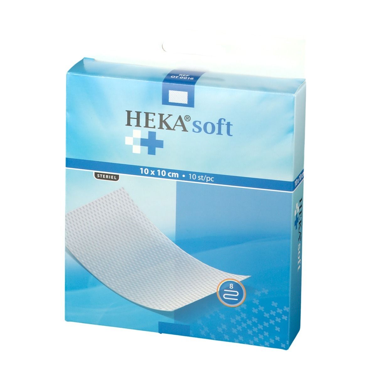 Hekasoft Kompres Niet-Geweven Steriel 8-Lagig 10x10cm