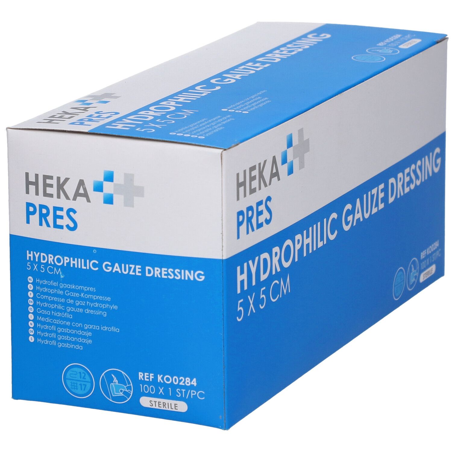 Hekapres Compresse de Gaze Hydrofile Stérile 5x5cm 12l