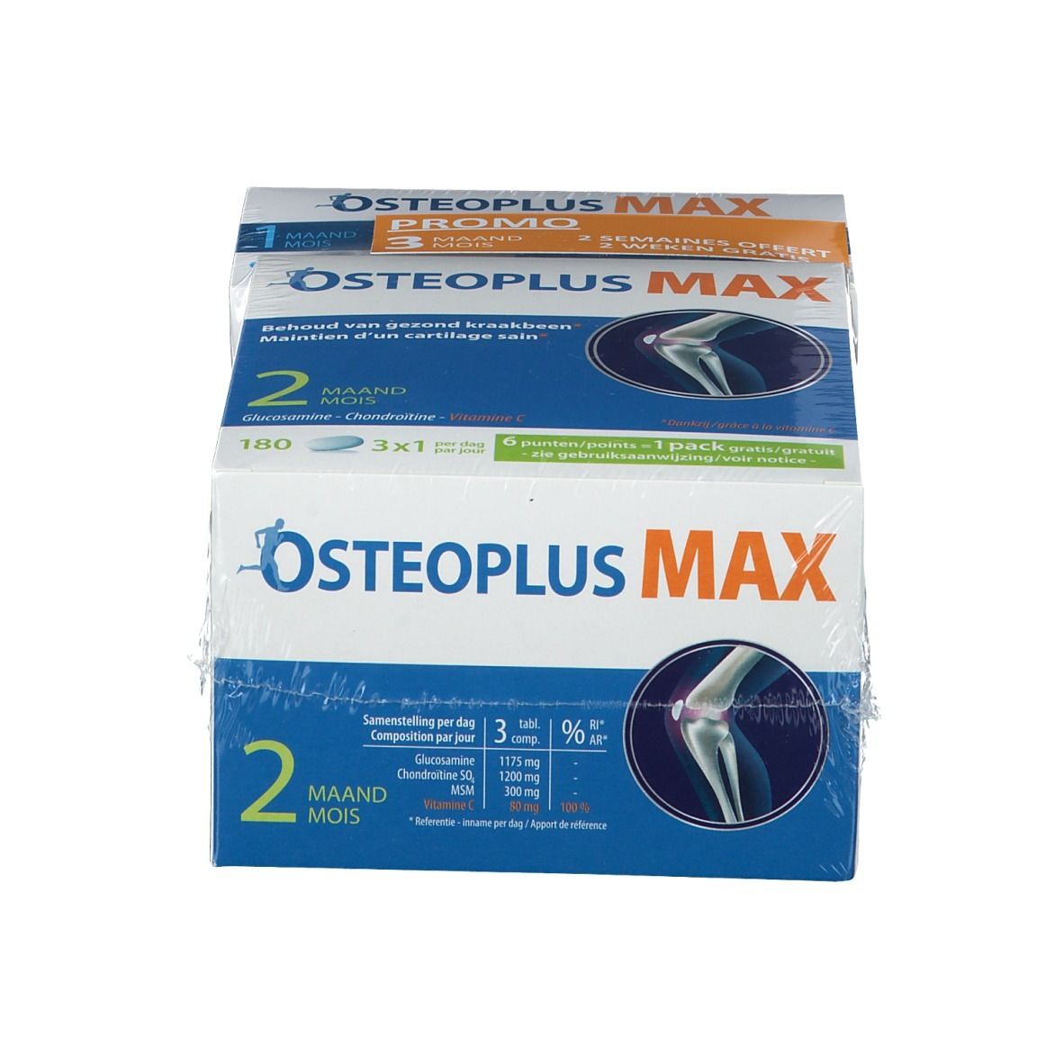 Osteoplus Max 3 Maanden waarvan 2 Weken GRATIS - Vitamine C voor De Instandhouding van Normaal Kraakbeen