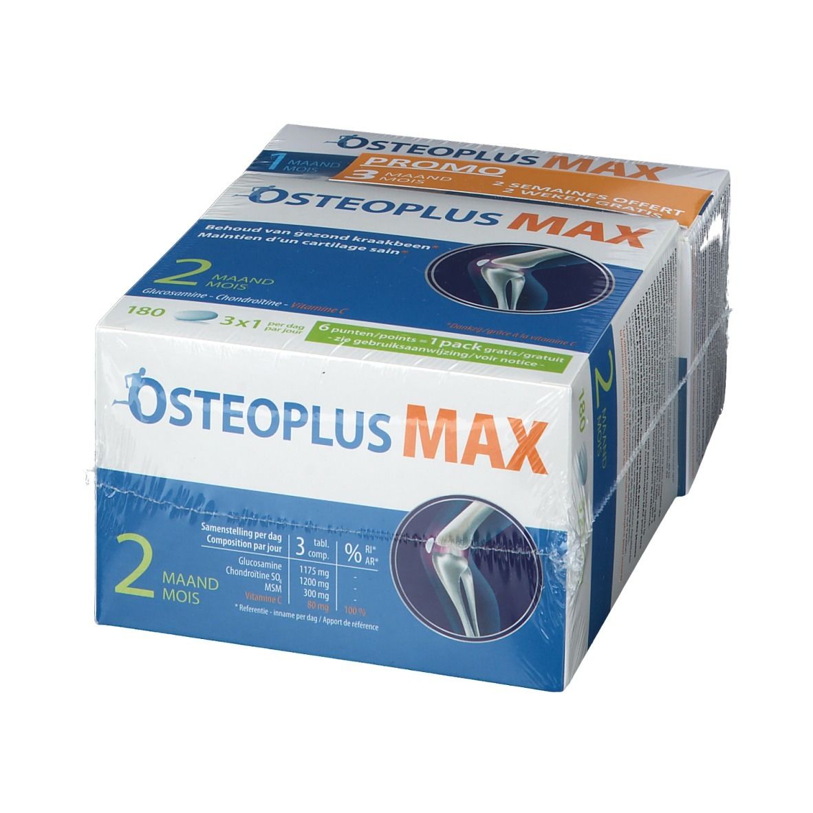 Osteoplus Max 3 Maanden waarvan 2 Weken GRATIS - Vitamine C voor De Instandhouding van Normaal Kraakbeen