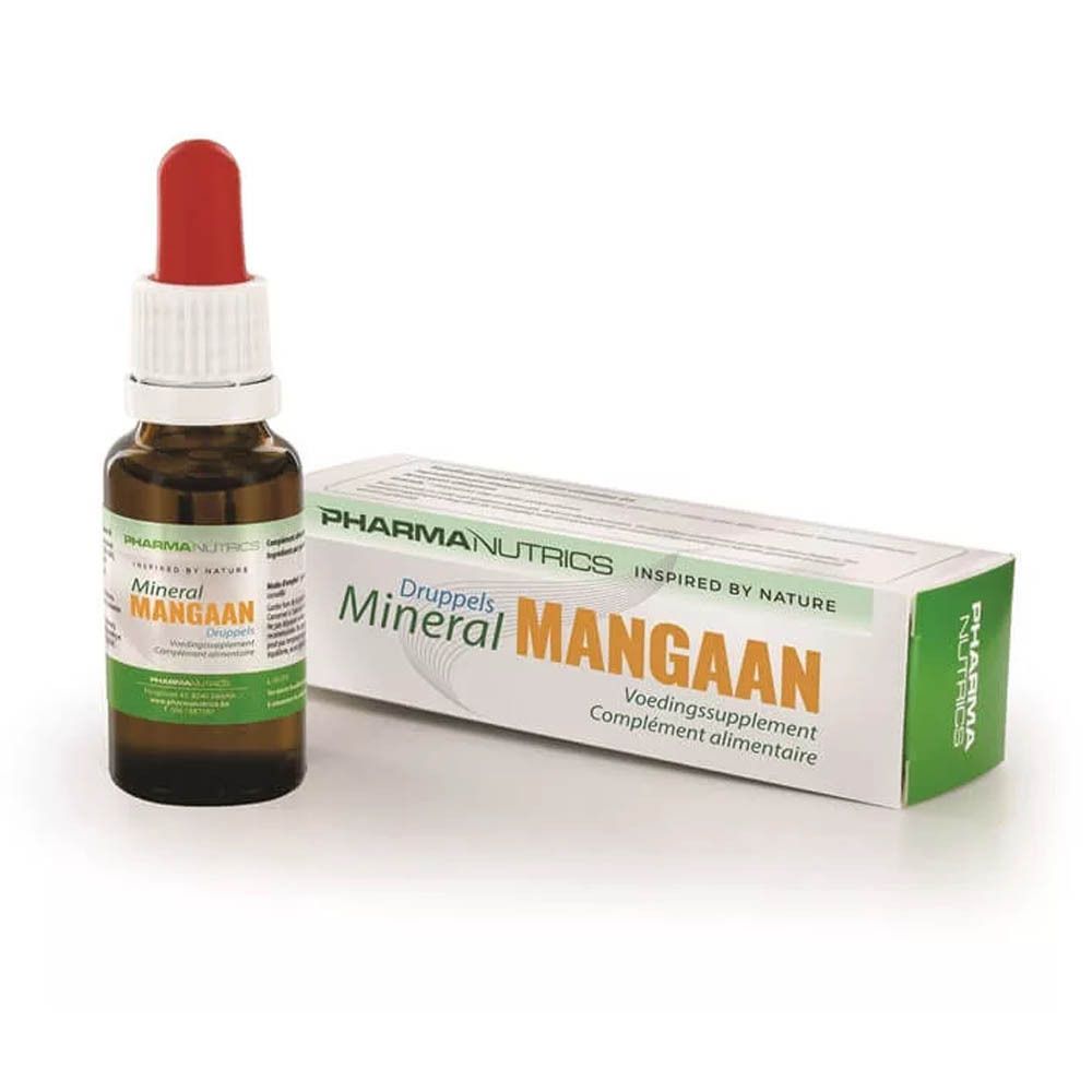 Productfles en doos. Fles met rode druppelaar, doos met productnaam. PharmaNutrics.