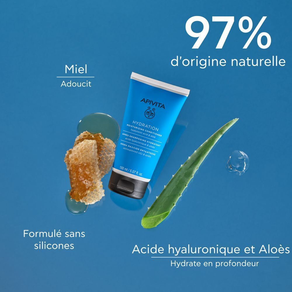 Apivita Hydration Après-Shampooing Hydratant Acide Hyaluronique & Aloès