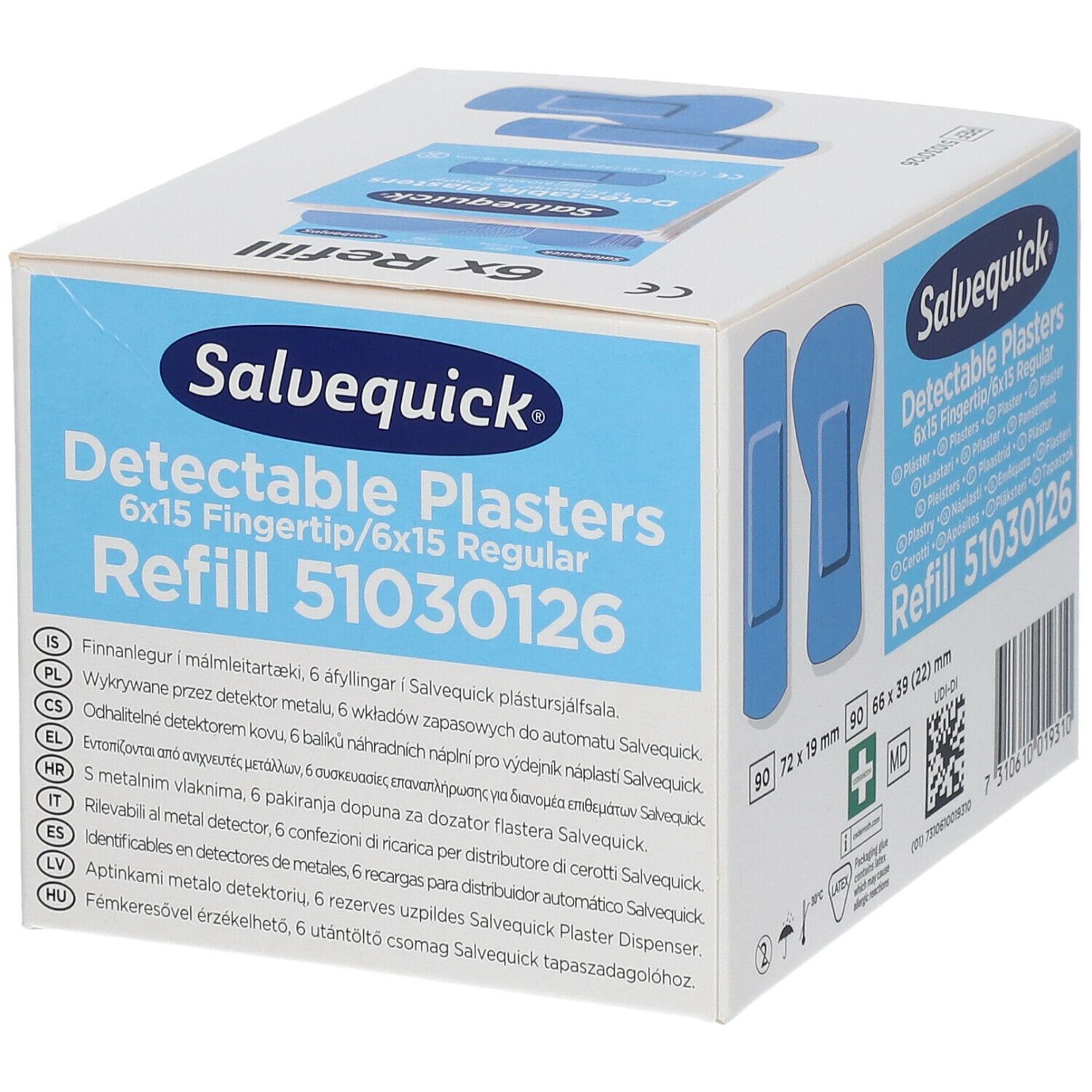 Salvequick® Blue Detectable Plasters Refill 51030126