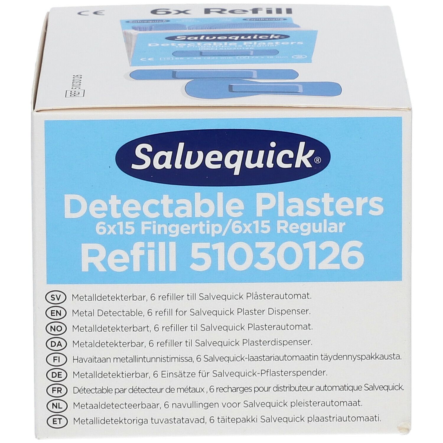 Salvequick® Blue Detectable Plasters Refill 51030126