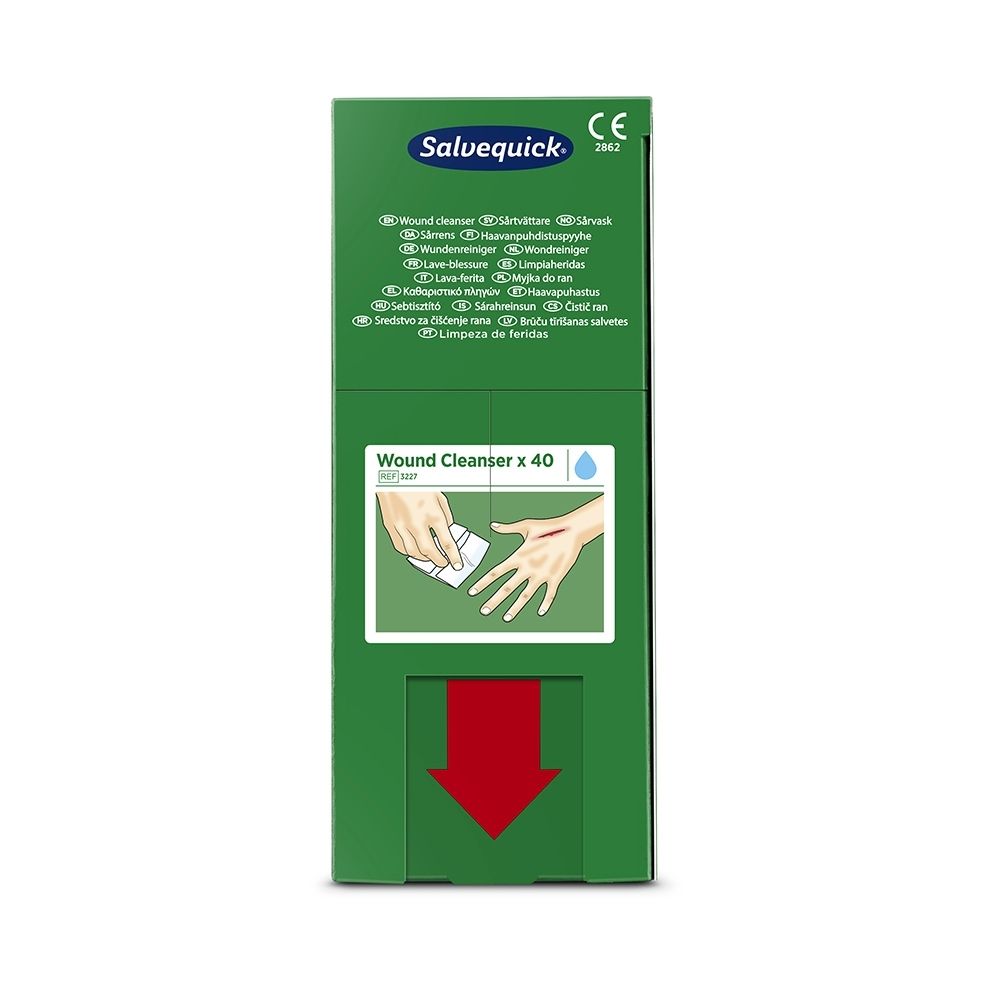 Verpakking Salvequick Wondreiniger, 40 stuks.