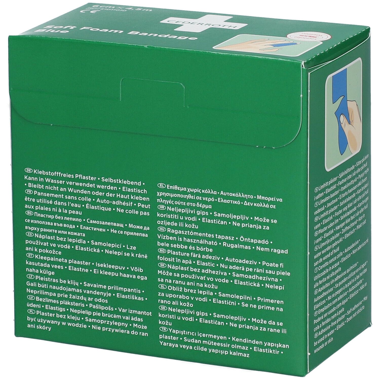 Cederroth Soft Foam Bandage Bleu 6 cm x 4,5 m 51011010