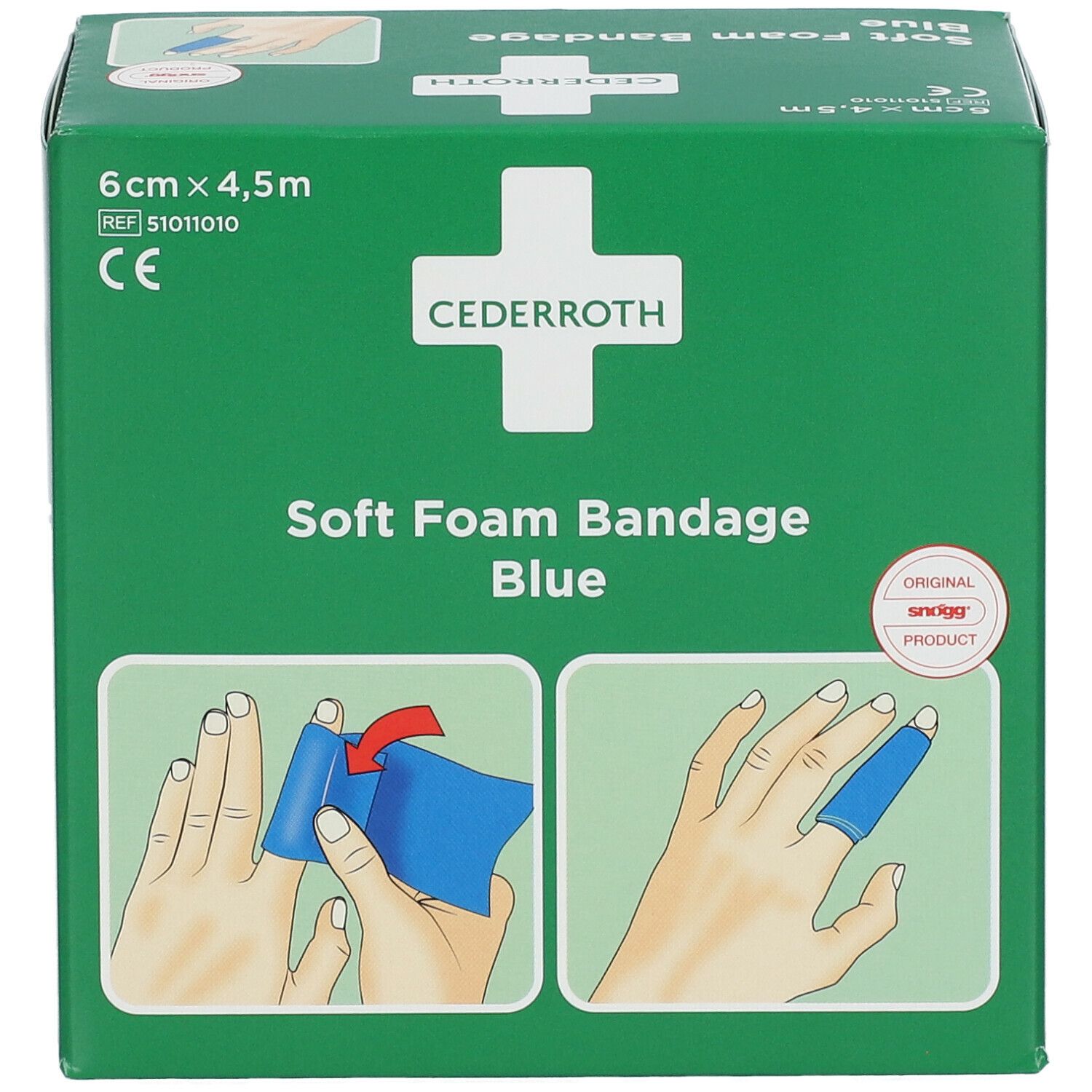 Cederroth Soft Foam Bandage Bleu 6 cm x 4,5 m 51011010