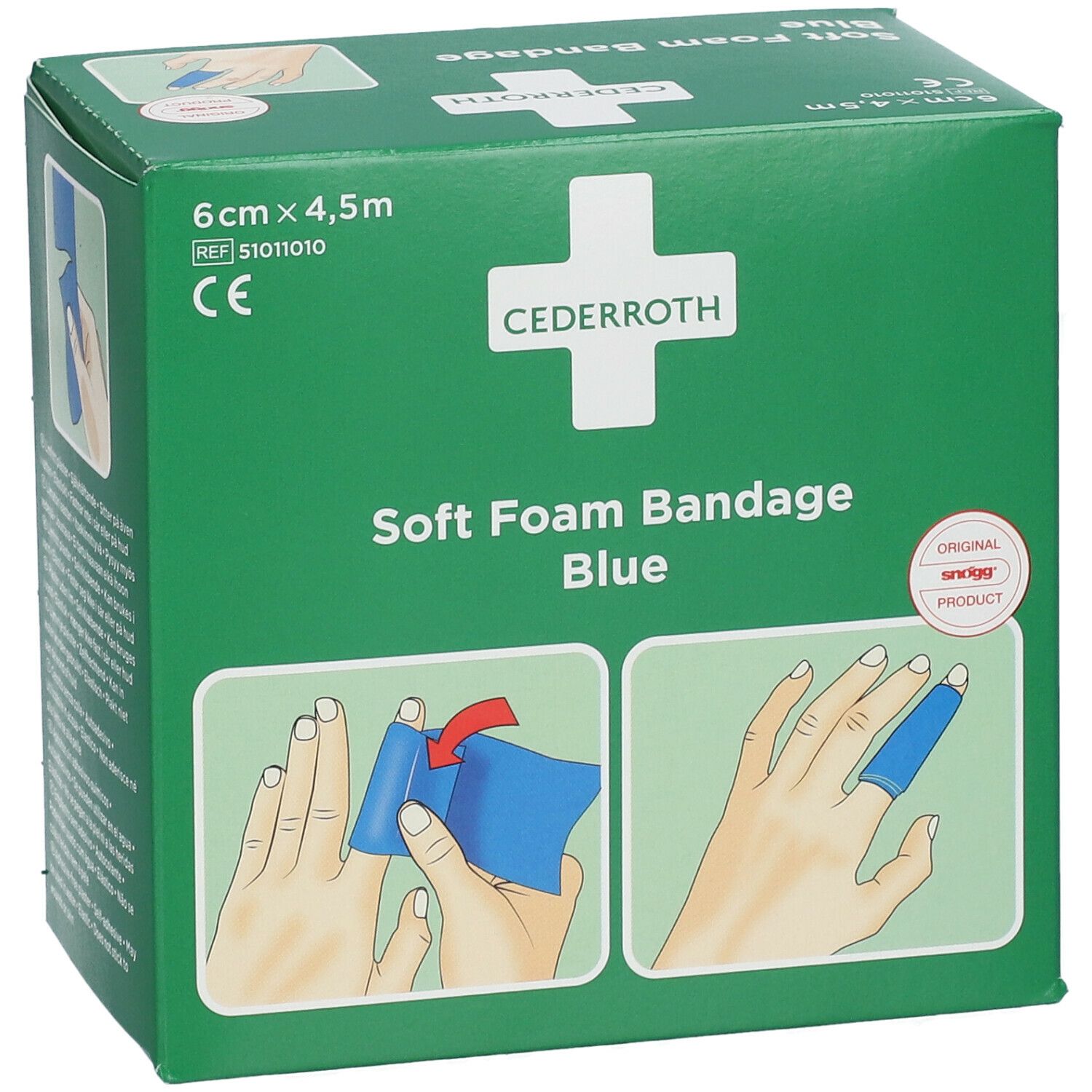 Cederroth Soft Foam Bandage Bleu 6 cm x 4,5 m 51011010