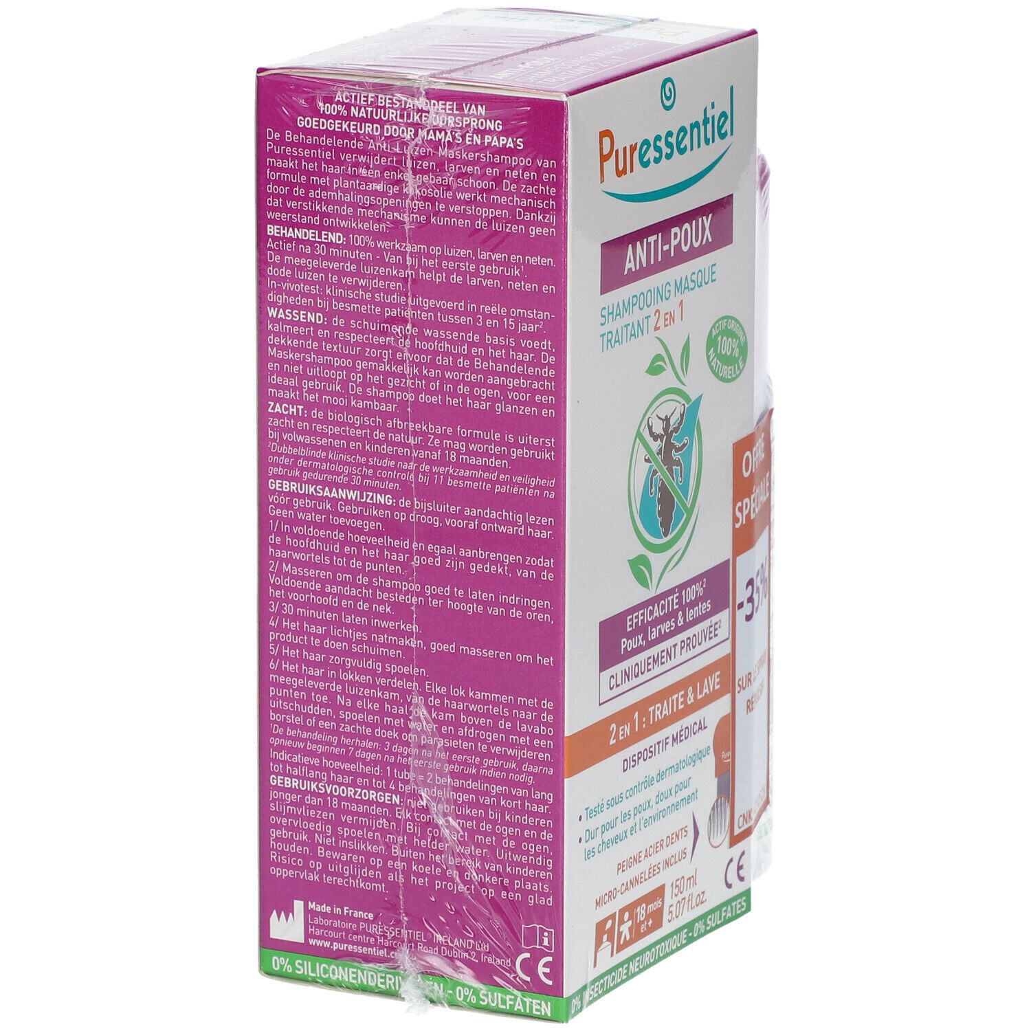 Puressentiel Anti-Luizen Verzorgende Shampoo 2-in-1 + Puressentiel Luizen Repel Spray