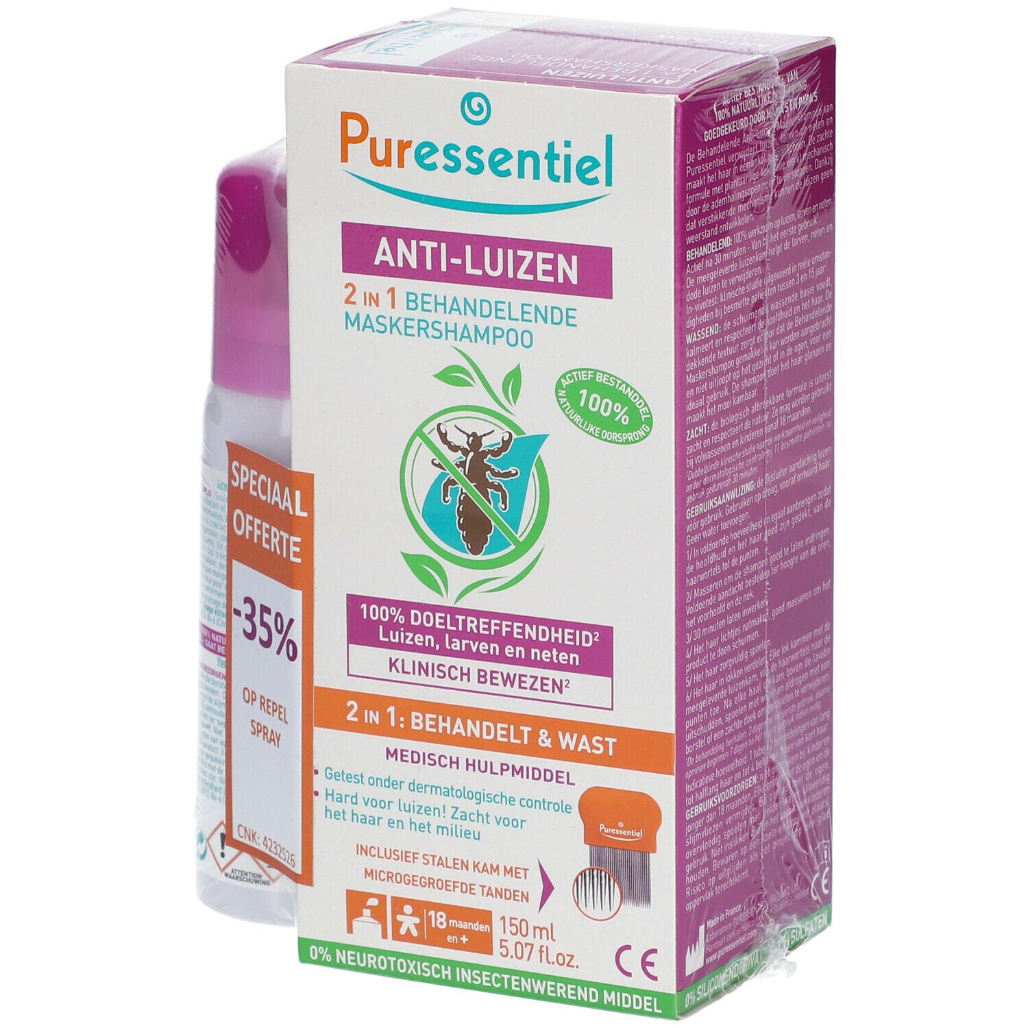 Puressentiel Anti-Luizen Verzorgende Shampoo 2-in-1 + Puressentiel Luizen Repel Spray