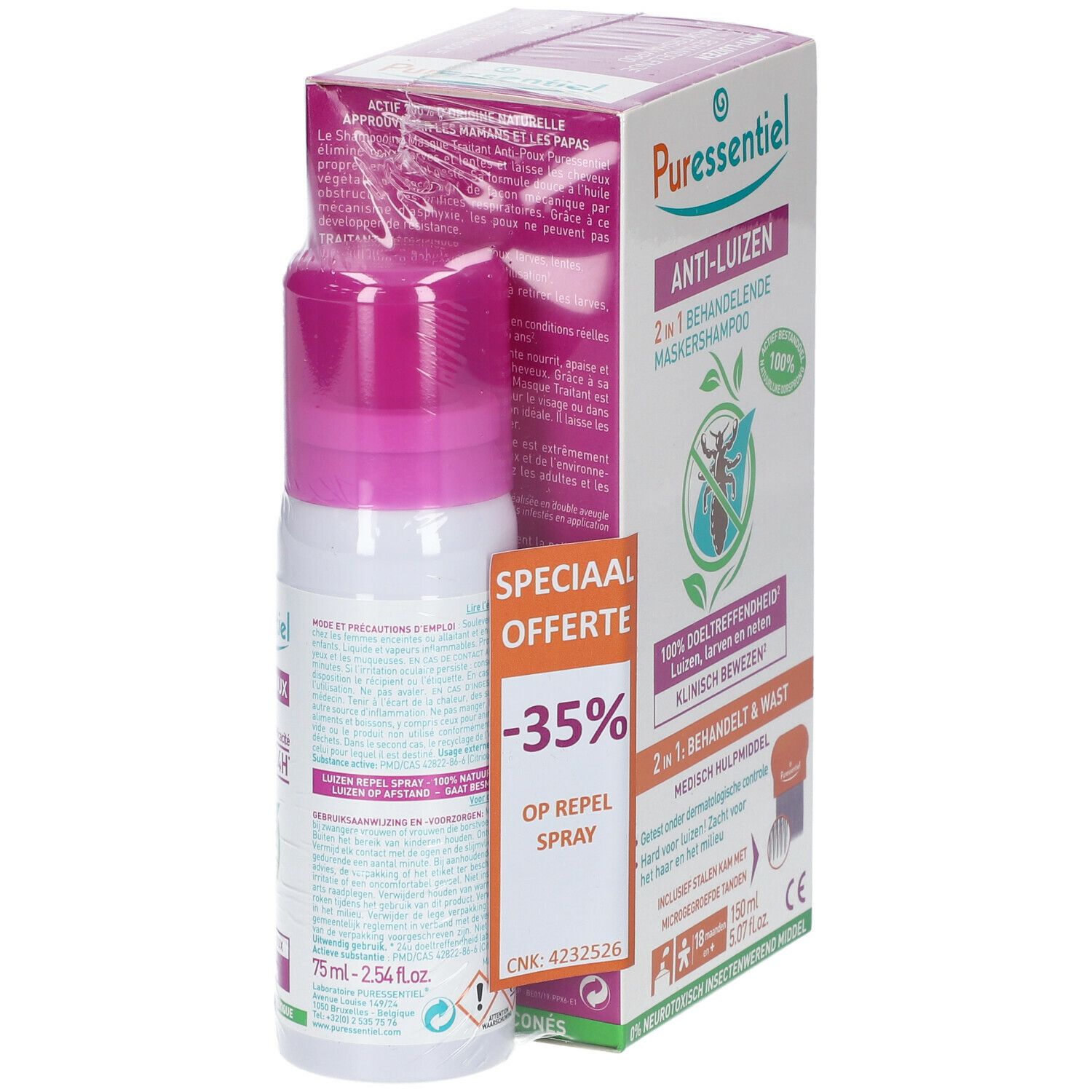 Puressentiel Anti-Luizen Verzorgende Shampoo 2-in-1 + Puressentiel Luizen Repel Spray