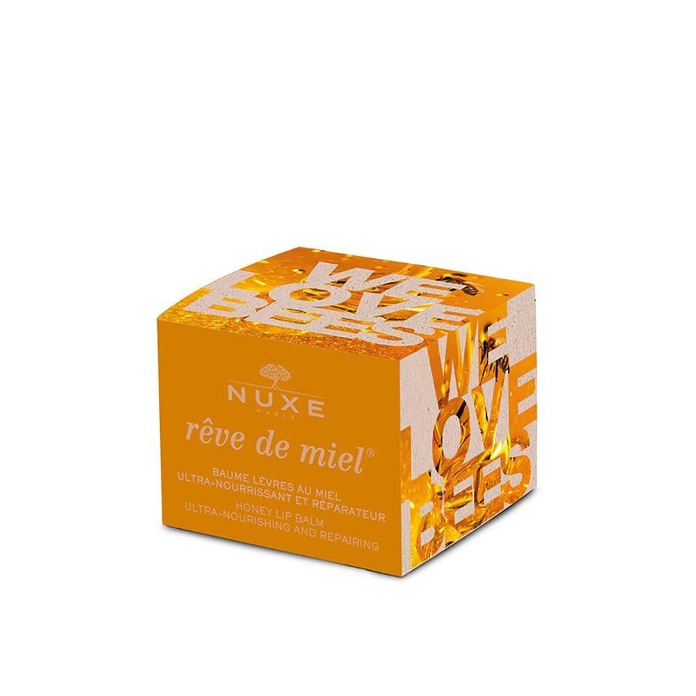 Nuxe Rêve de Miel Lippenbalsem in een potje met zwarte deksel.