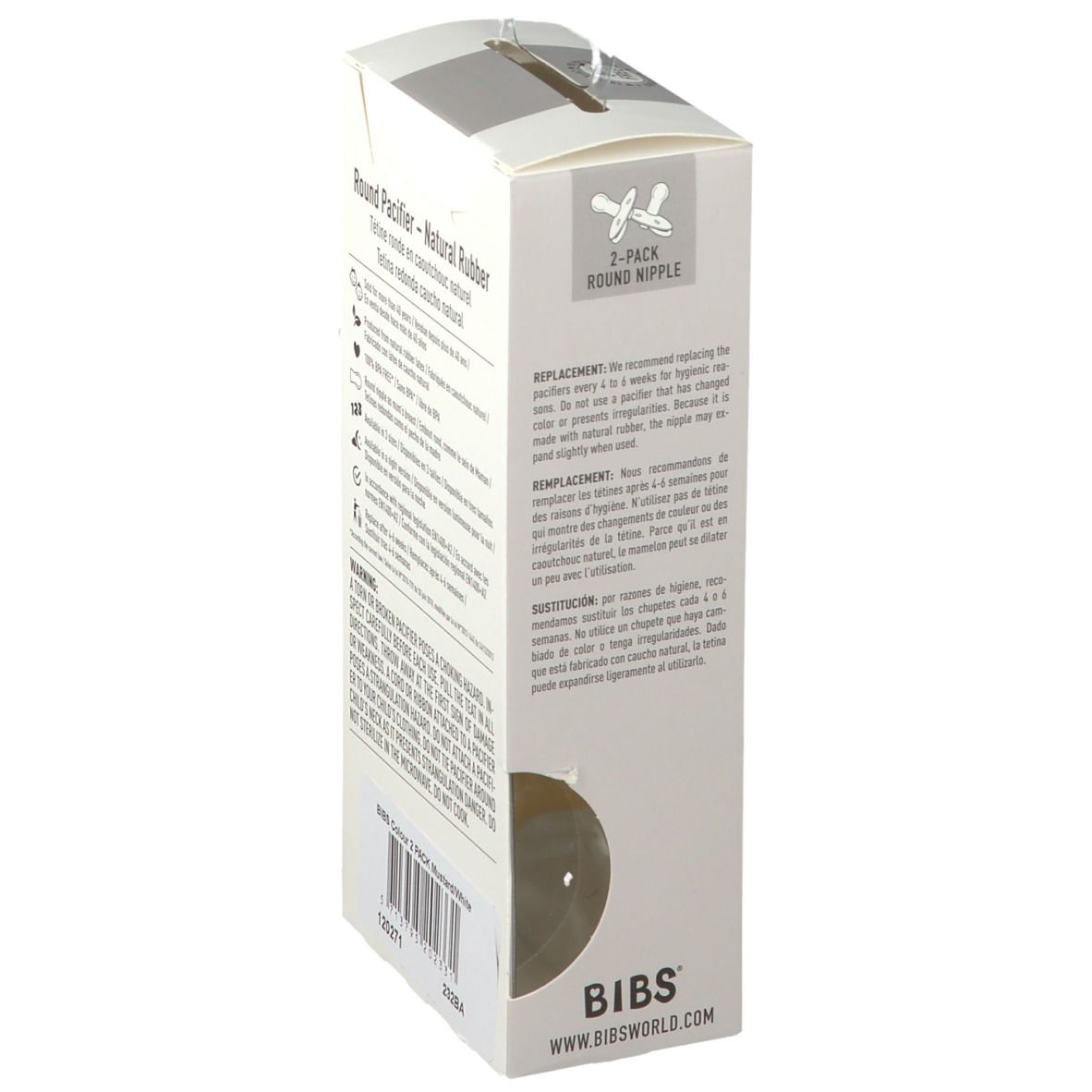 BIBS Tétine Moutarde - Blanc 6-18 Mois
