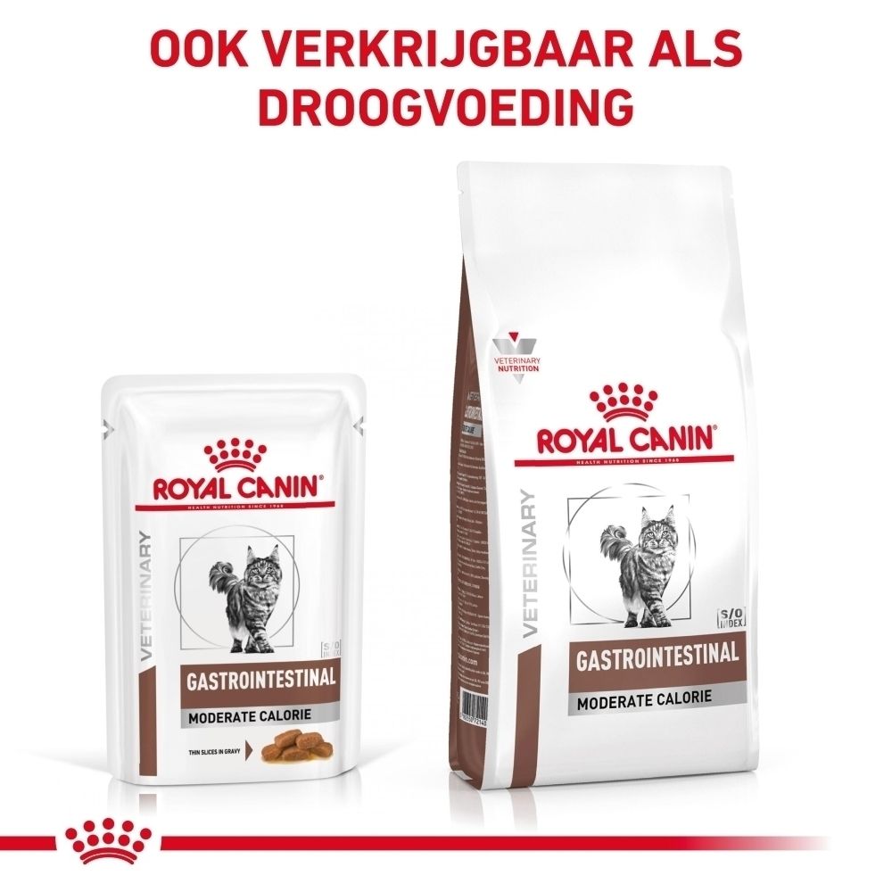 Royal Canin Gastrointestinal Moderate Calorie pouch voor katten.
