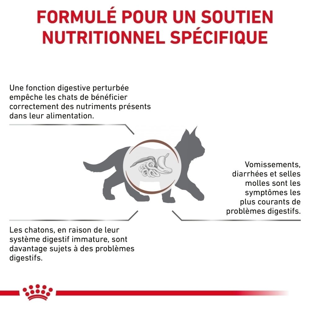 Sac Royal Canin Veterinary Gastrointestinal Kitten 2kg, vue de face.