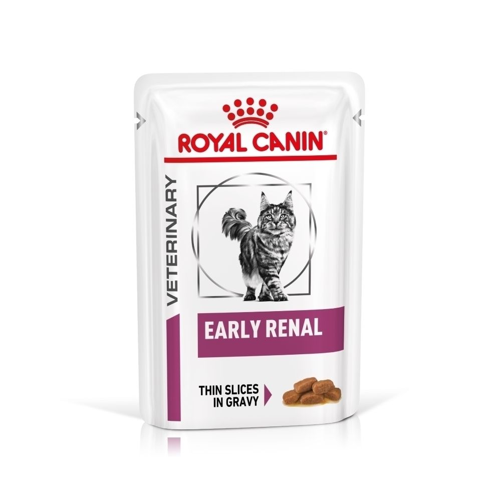 Individuele zak Royal Canin Early Renal kattenvoer in saus.