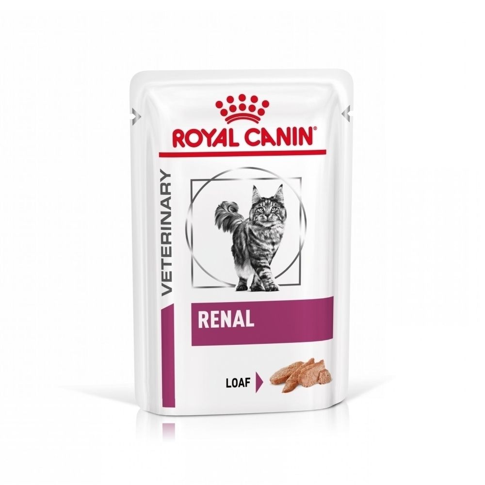 Nourriture vétérinaire Royal Canin Renal pour chats, sachet de 85g.