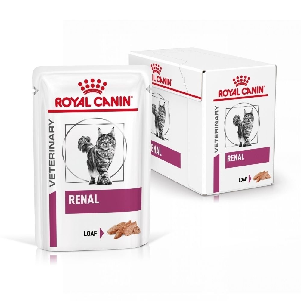 Nourriture vétérinaire Royal Canin Renal pour chats, sachet de 85g.