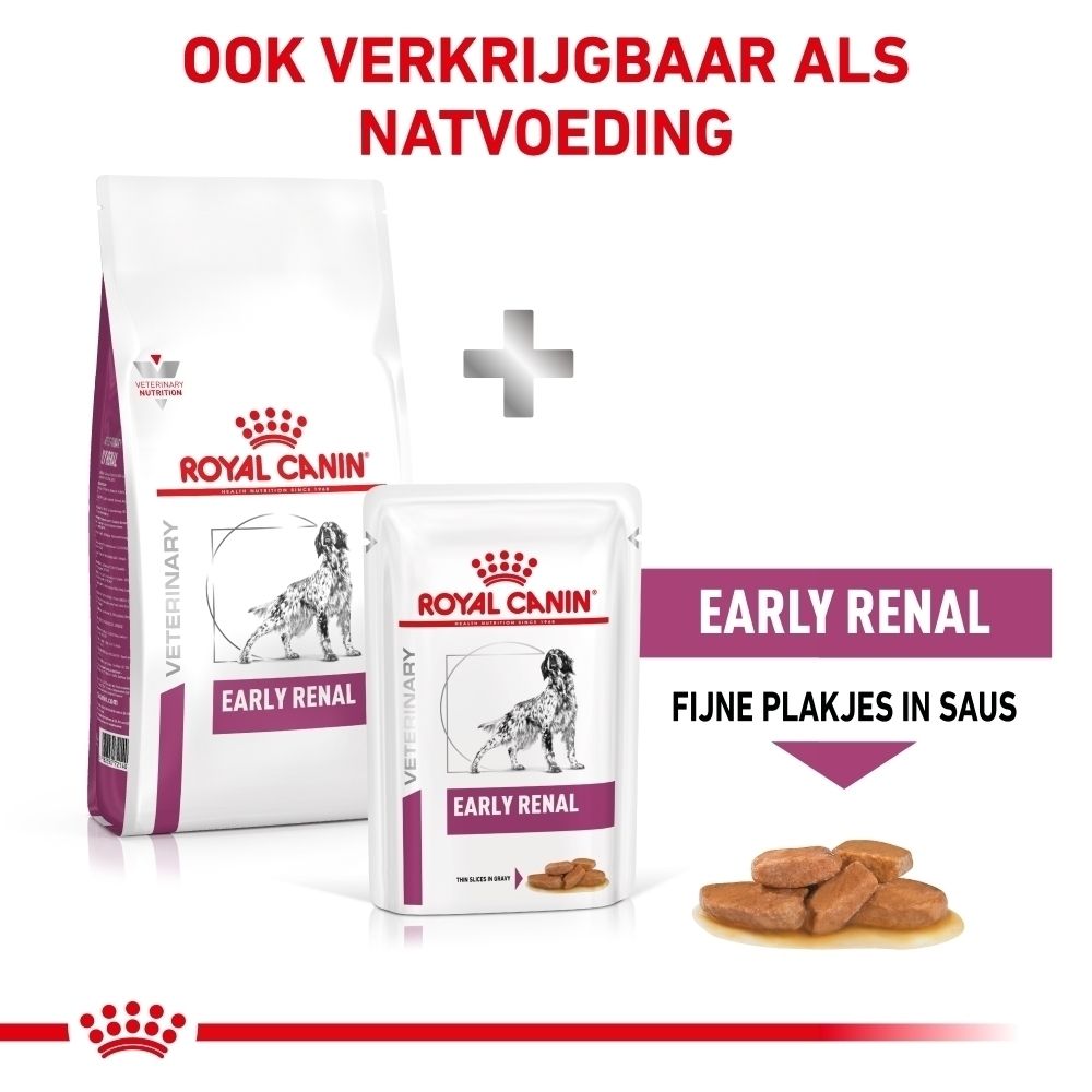 Grafiek die de nierfunctie bij honden illustreert met Royal Canin Veterinary Early Renal.