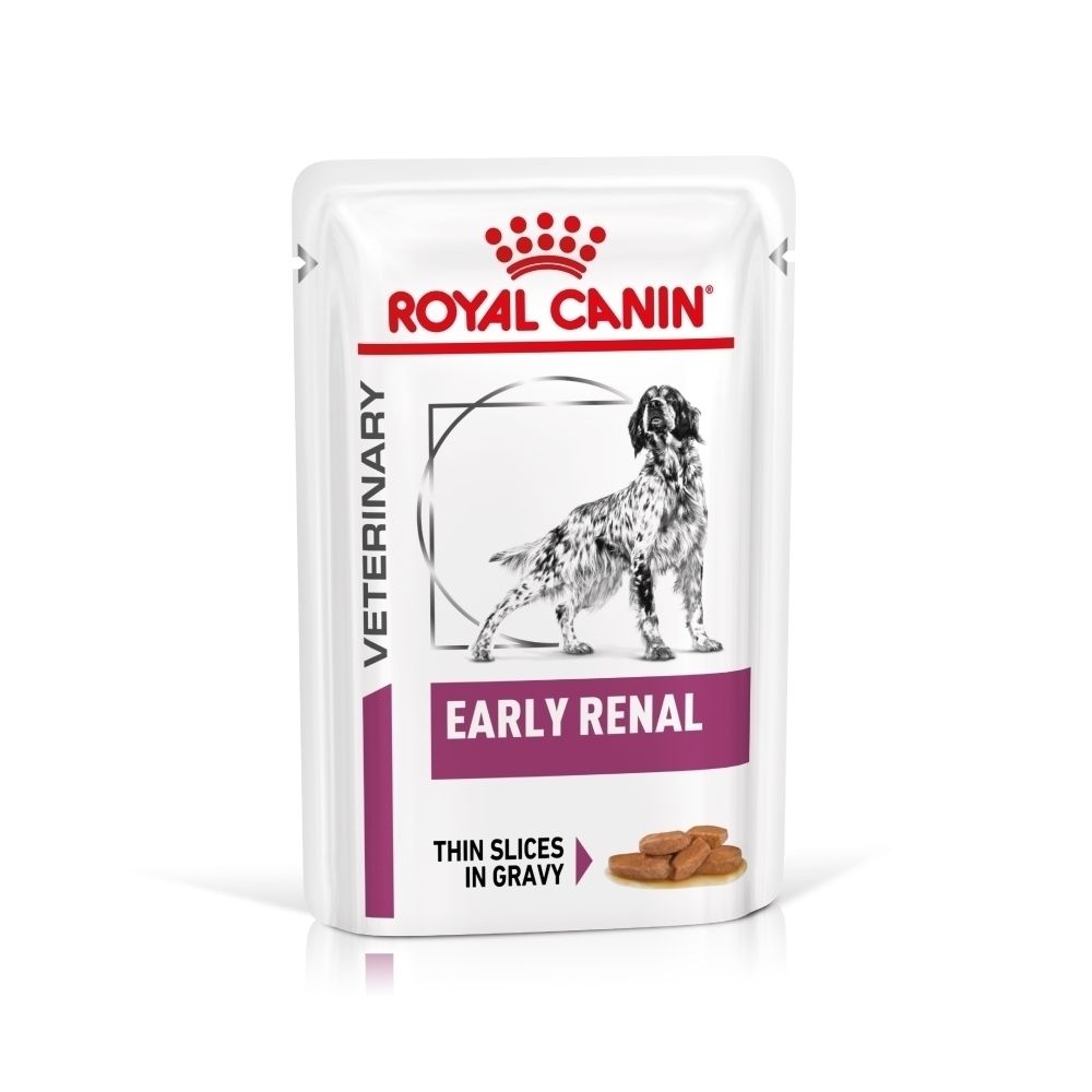 Royal Canin Veterinary Early Renal: Individuele zak met hondenvoer, dunne plakjes in saus.