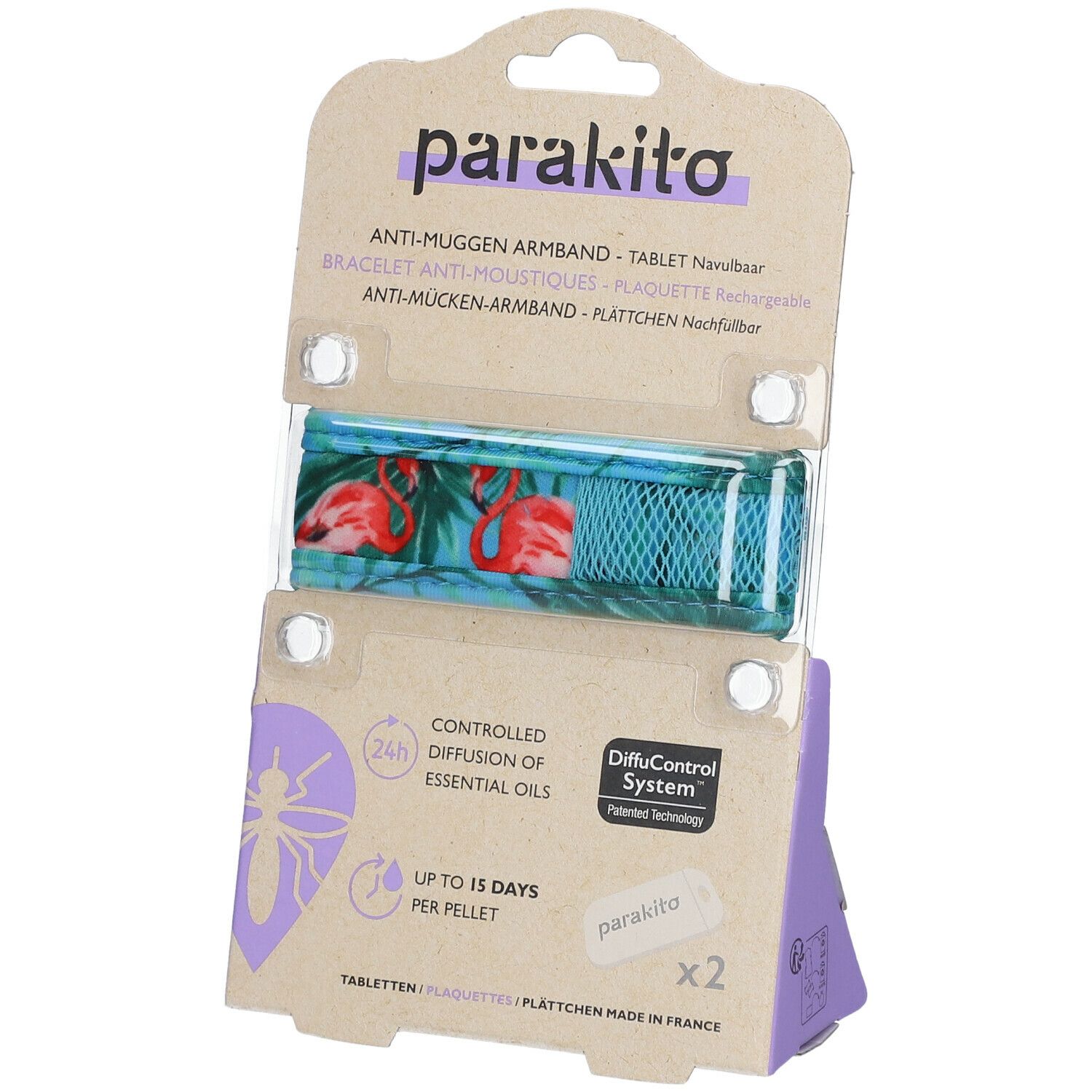 Para'Kito Anti-Mug Polsband Graffic Blue Flamingo Navulbaar